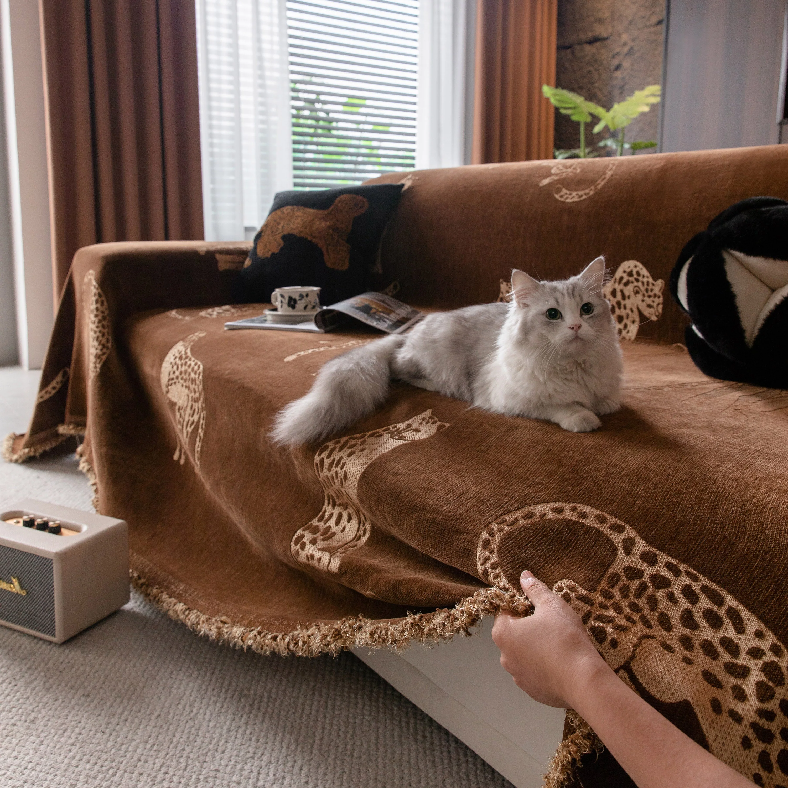 Leopard Sofa Cover Blanket Stylish Furniture Protector Throw for Couches & Loveseats - Image 23
