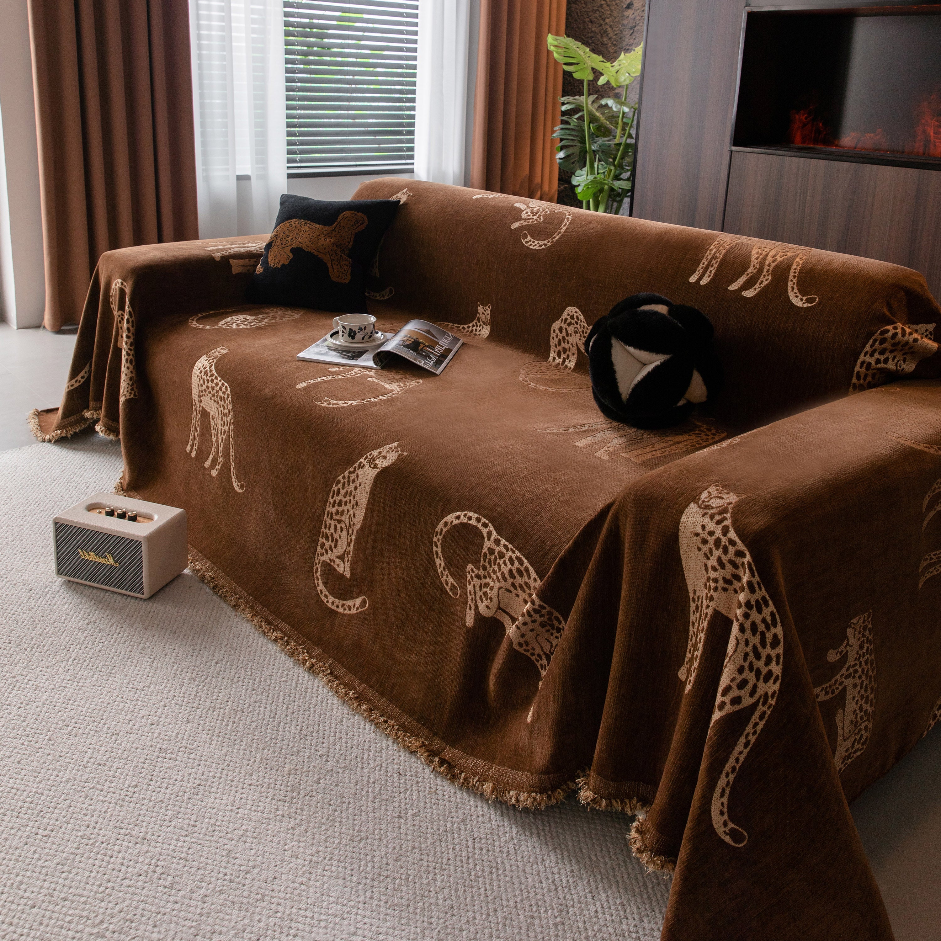 Leopard Sofa Cover Blanket Stylish Furniture Protector Throw for Couches & Loveseats - Image 25