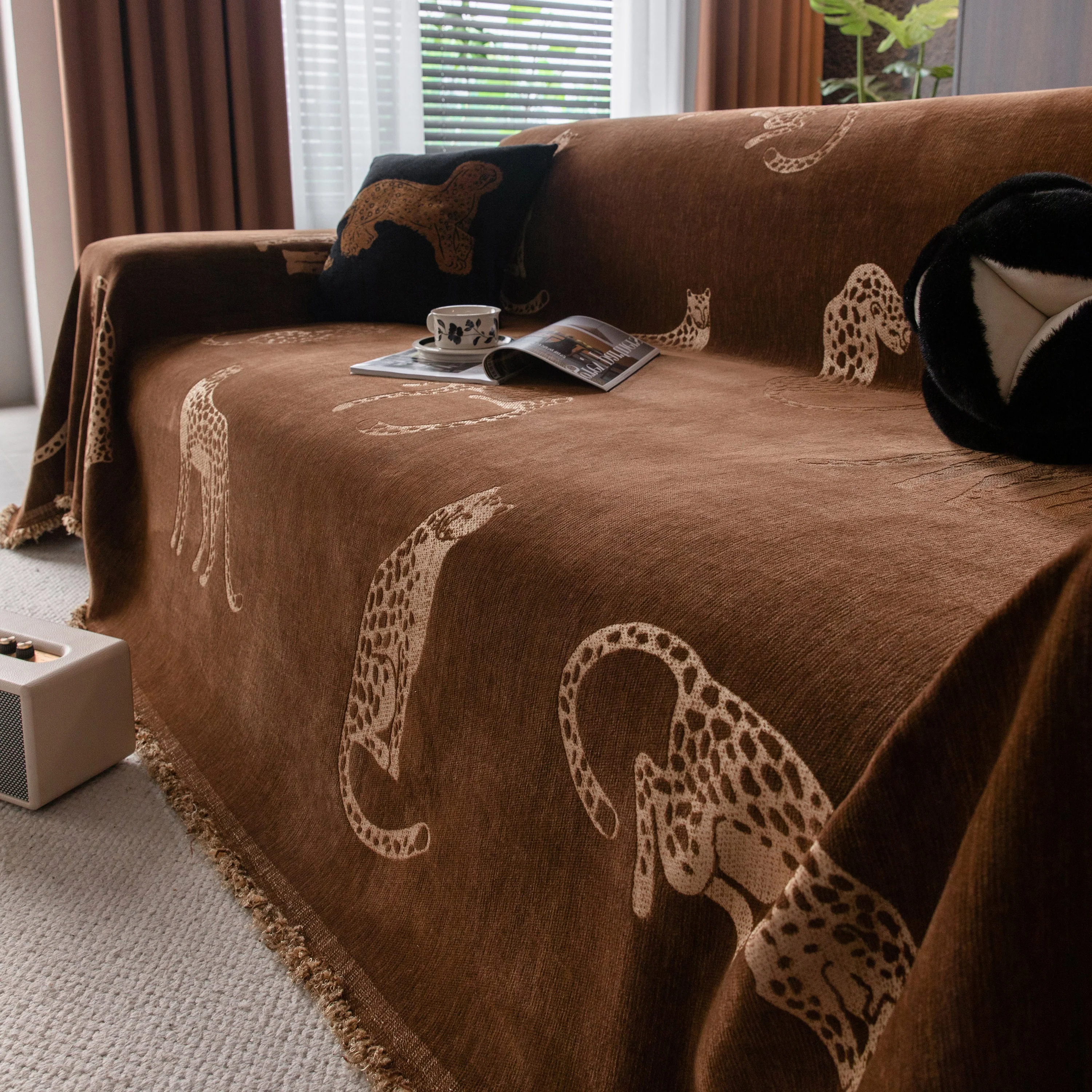 Leopard Sofa Cover Blanket Stylish Furniture Protector Throw for Couches & Loveseats - Image 27
