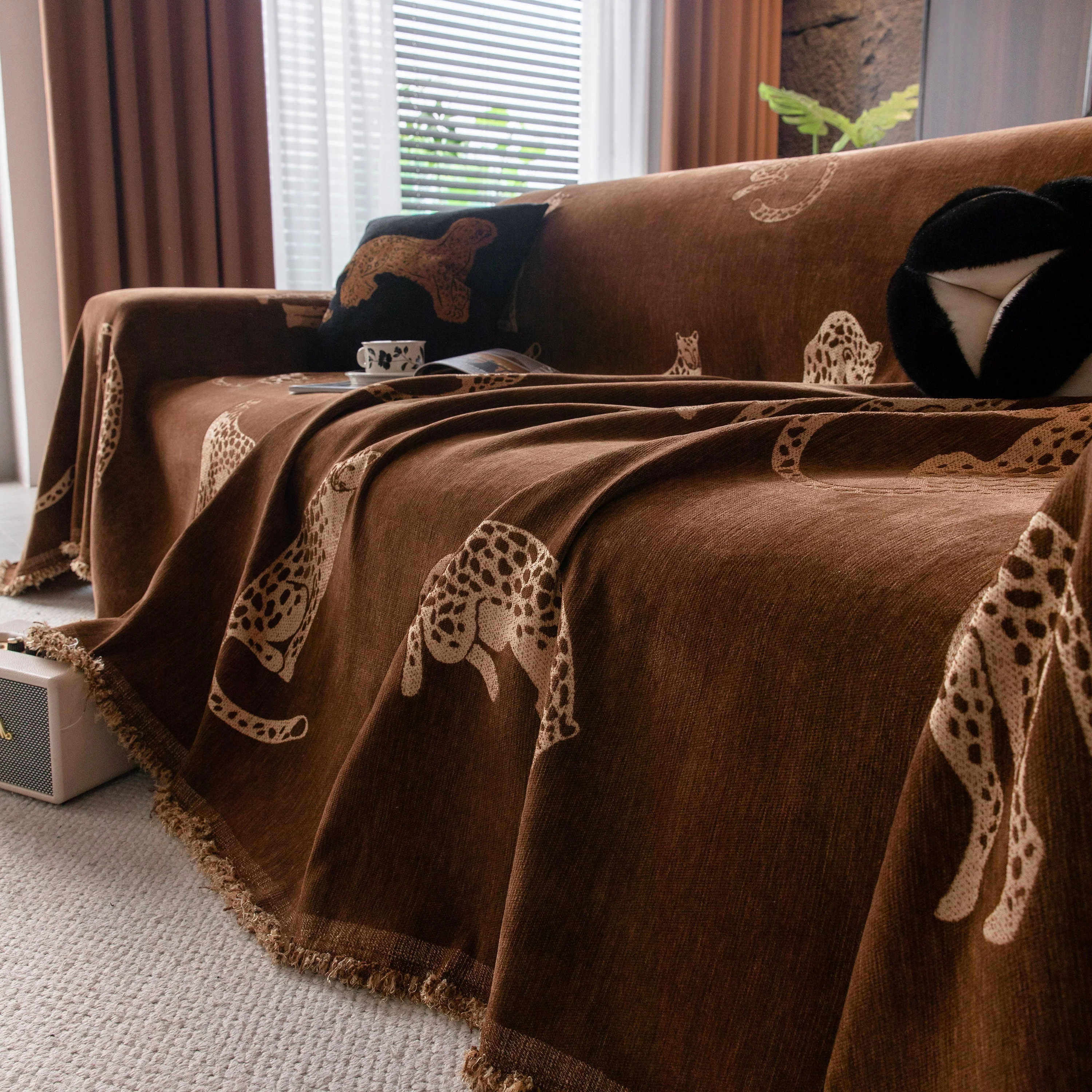 Leopard Sofa Cover Blanket Stylish Furniture Protector Throw for Couches & Loveseats - Image 30