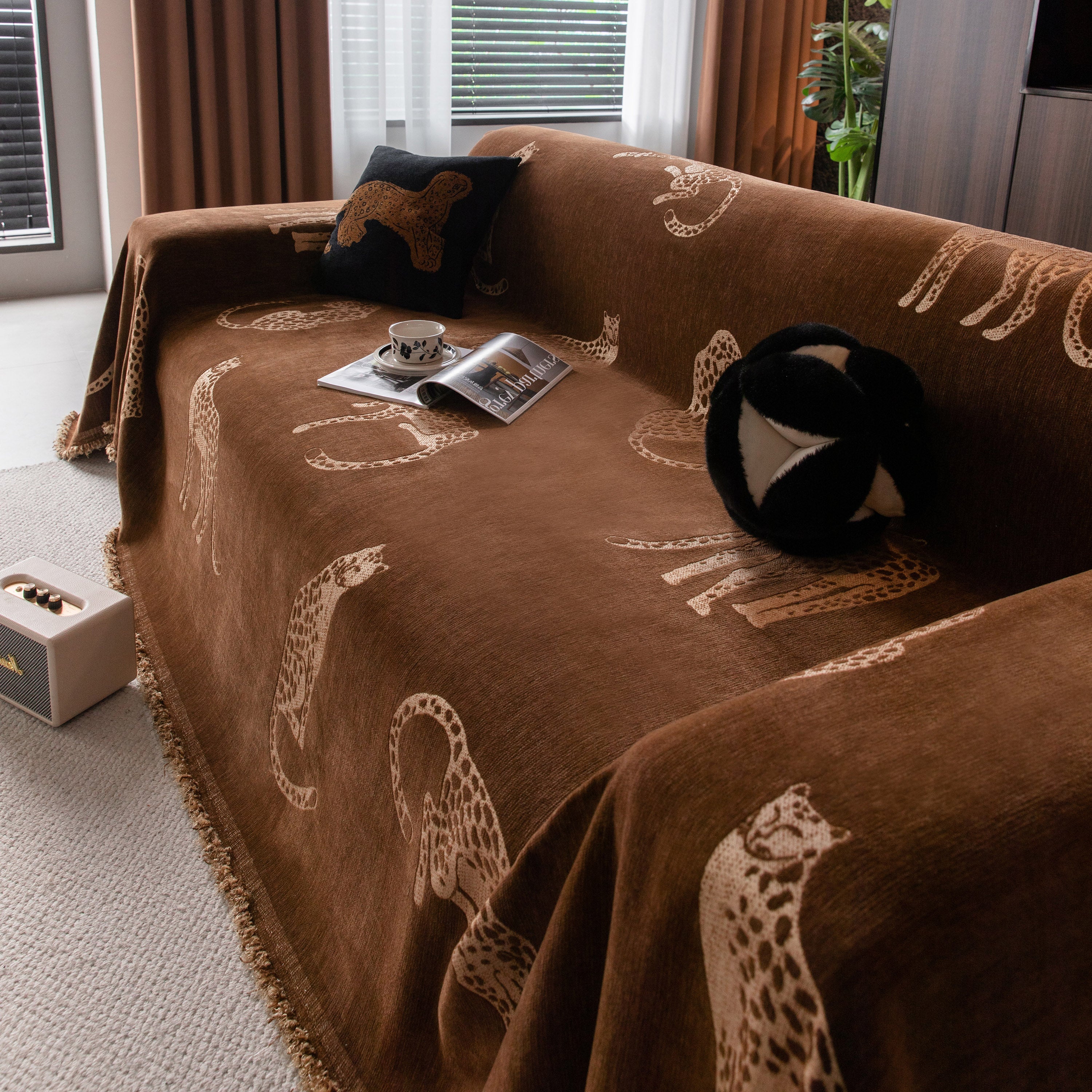 Leopard Sofa Cover Blanket Stylish Furniture Protector Throw for Couches & Loveseats - Image 35