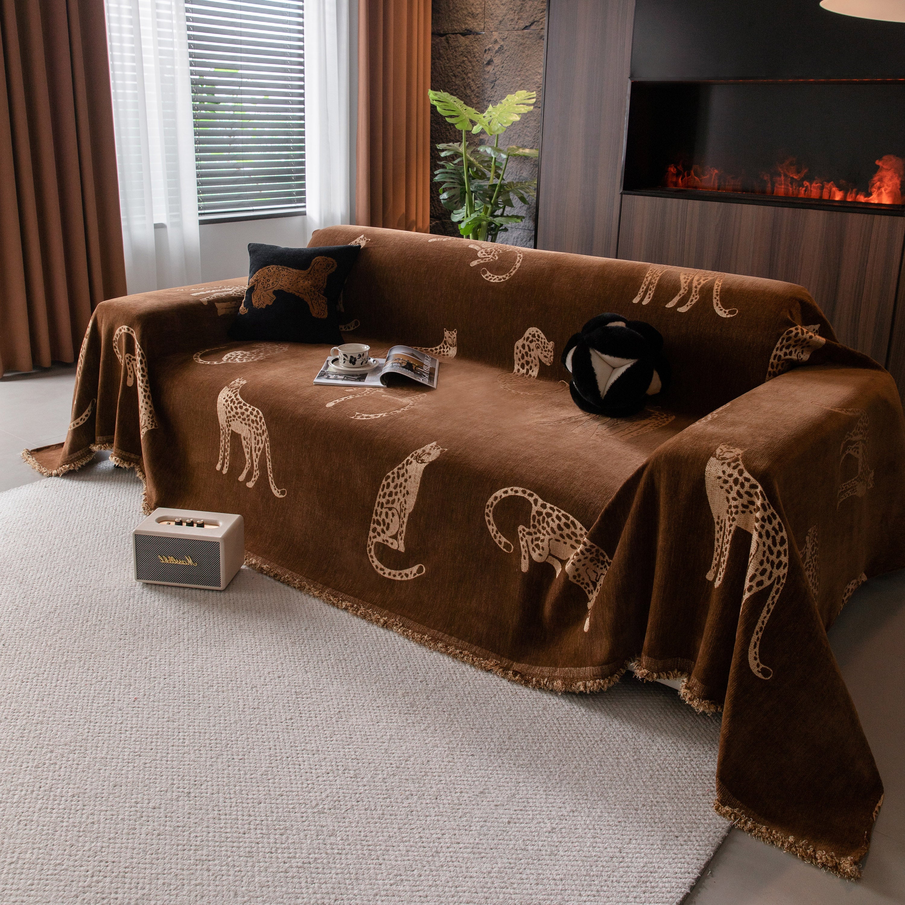 Leopard Sofa Cover Blanket Stylish Furniture Protector Throw for Couches & Loveseats - Image 36