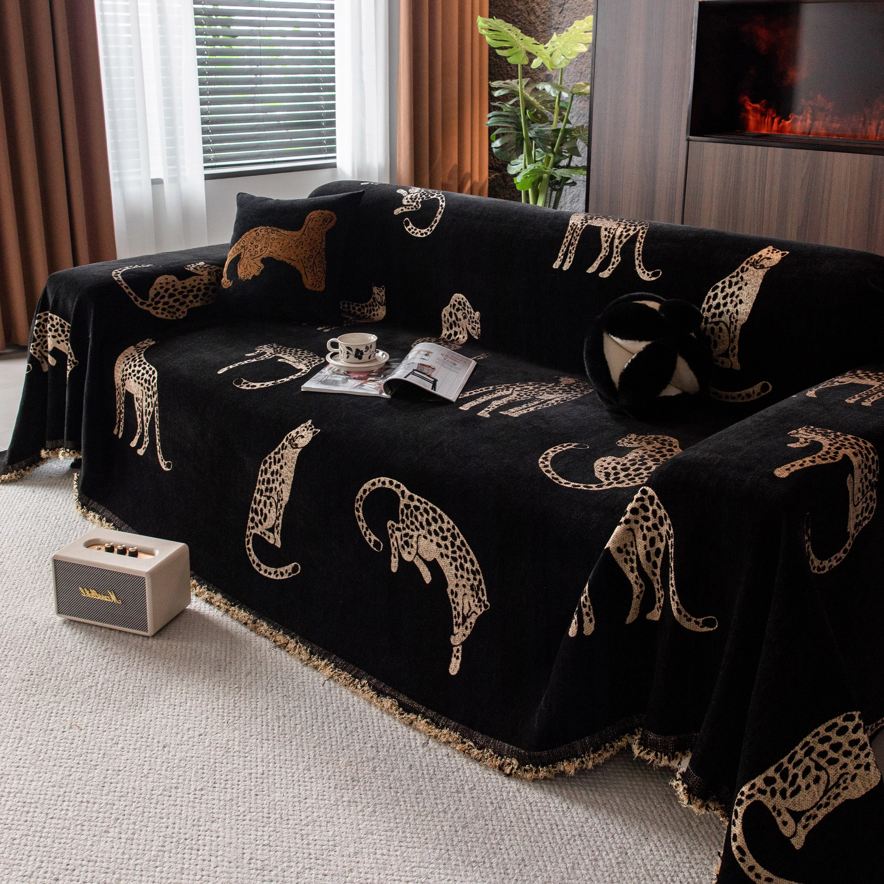 Leopard Sofa Cover Blanket Stylish Furniture Protector Throw for Couches & Loveseats - Image 40