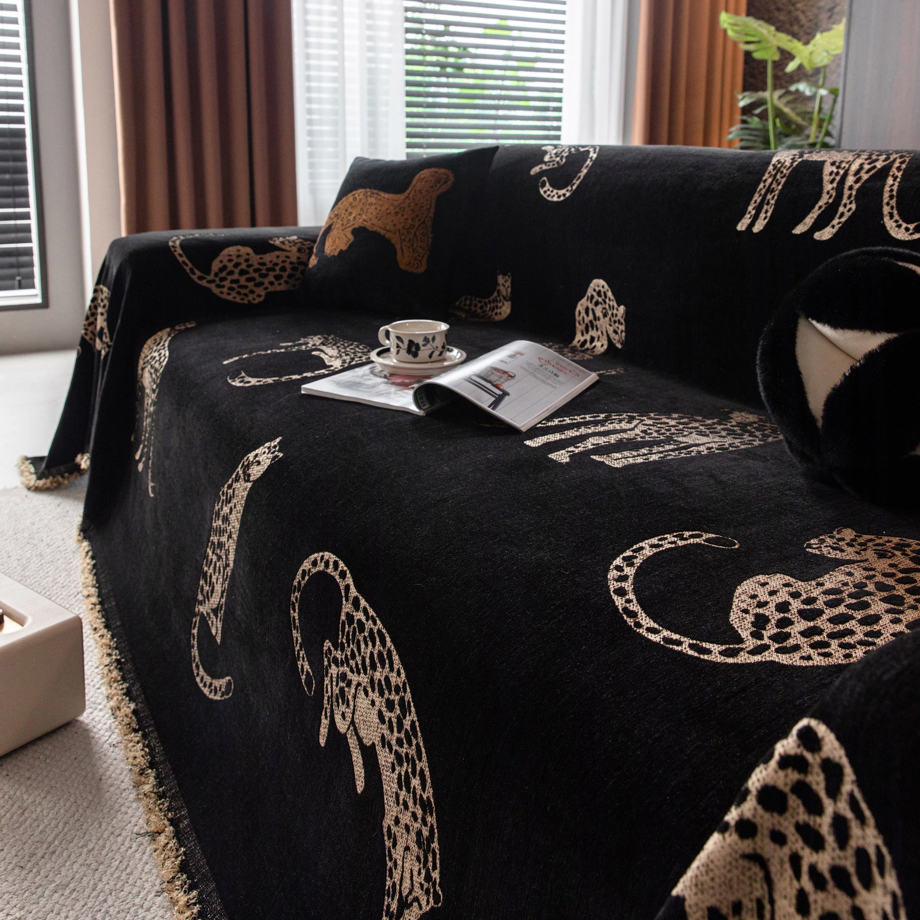 Leopard Sofa Cover Blanket Stylish Furniture Protector Throw for Couches & Loveseats - Image 45