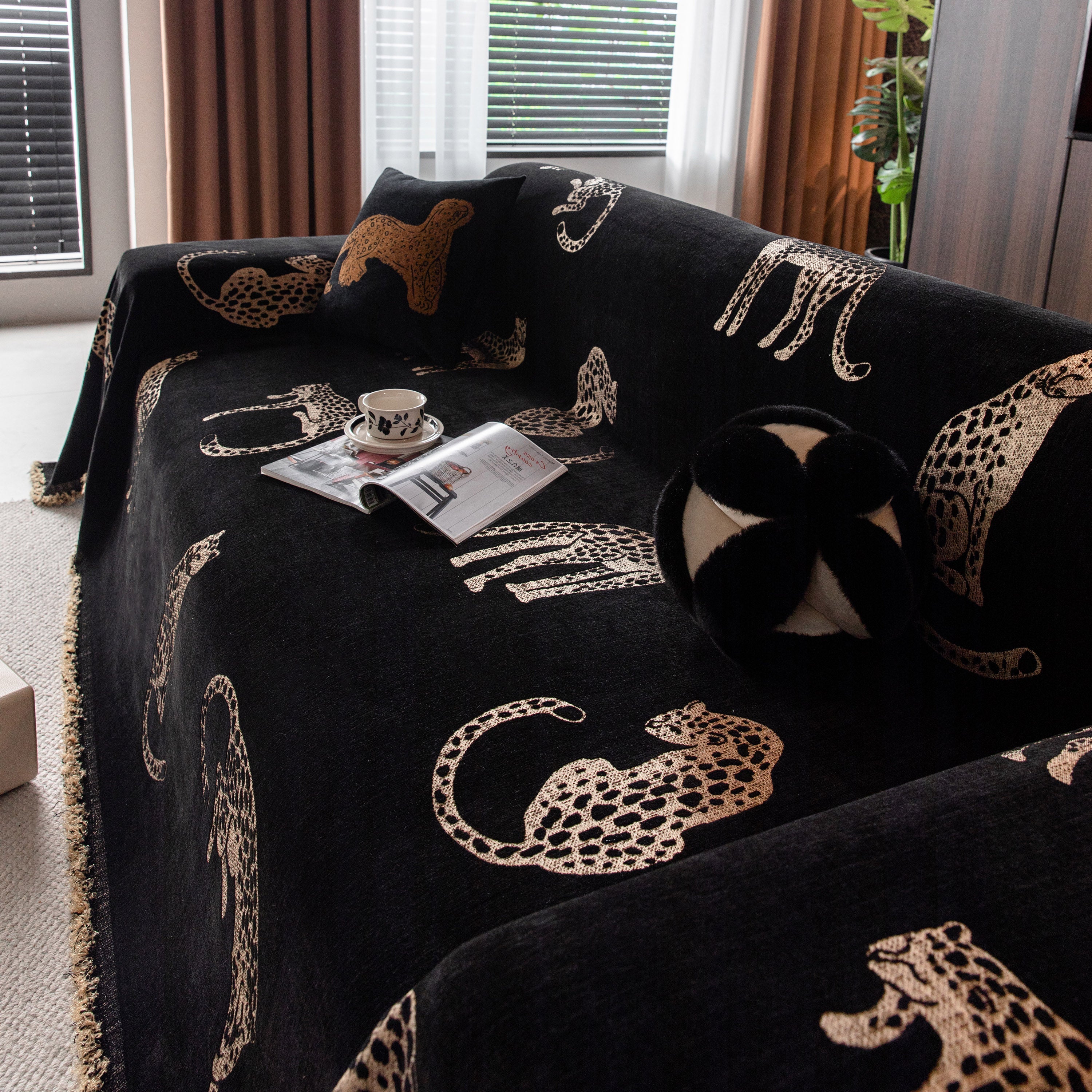 Leopard Sofa Cover Blanket Stylish Furniture Protector Throw for Couches & Loveseats - Image 47