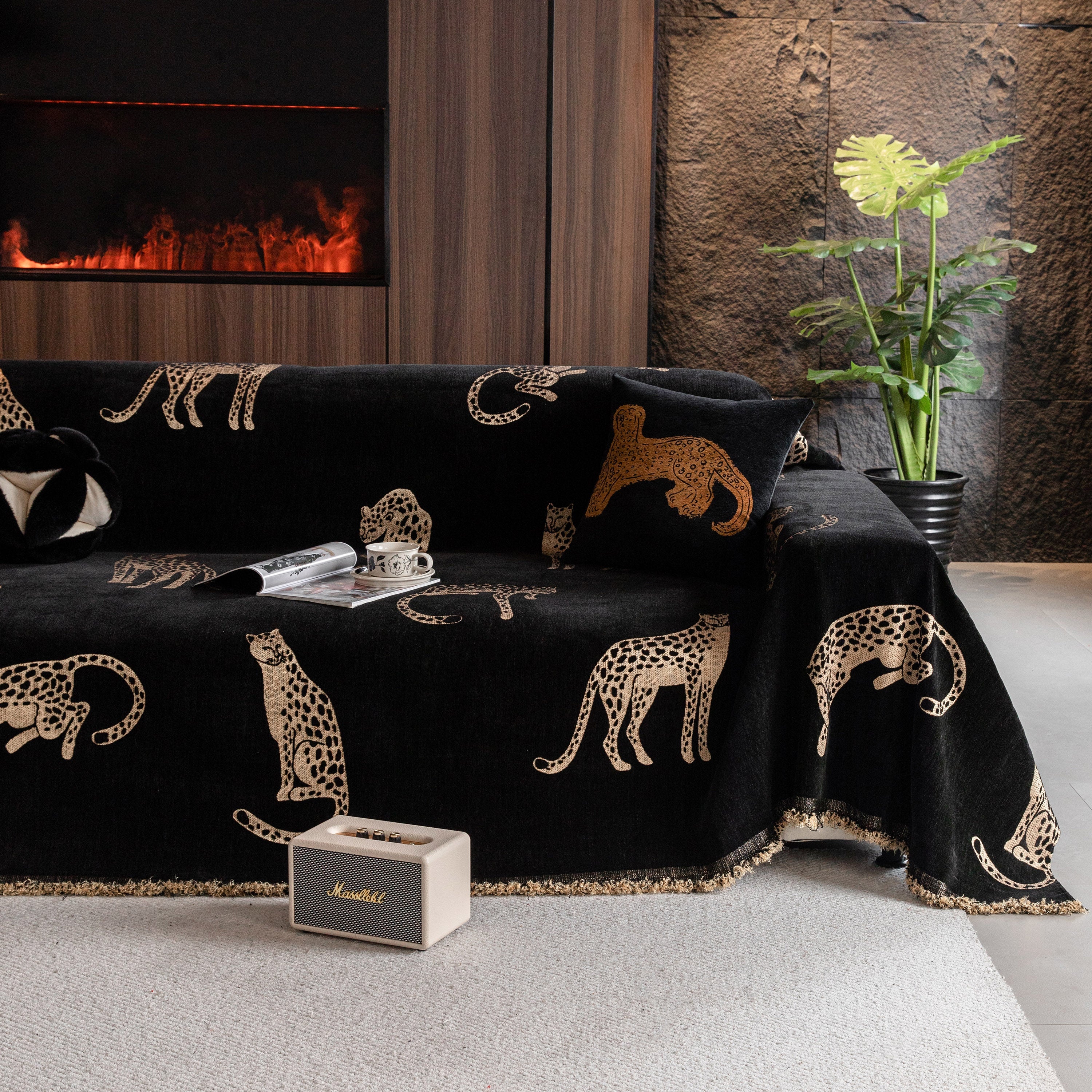 Leopard Sofa Cover Blanket Stylish Furniture Protector Throw for Couches & Loveseats - Image 49