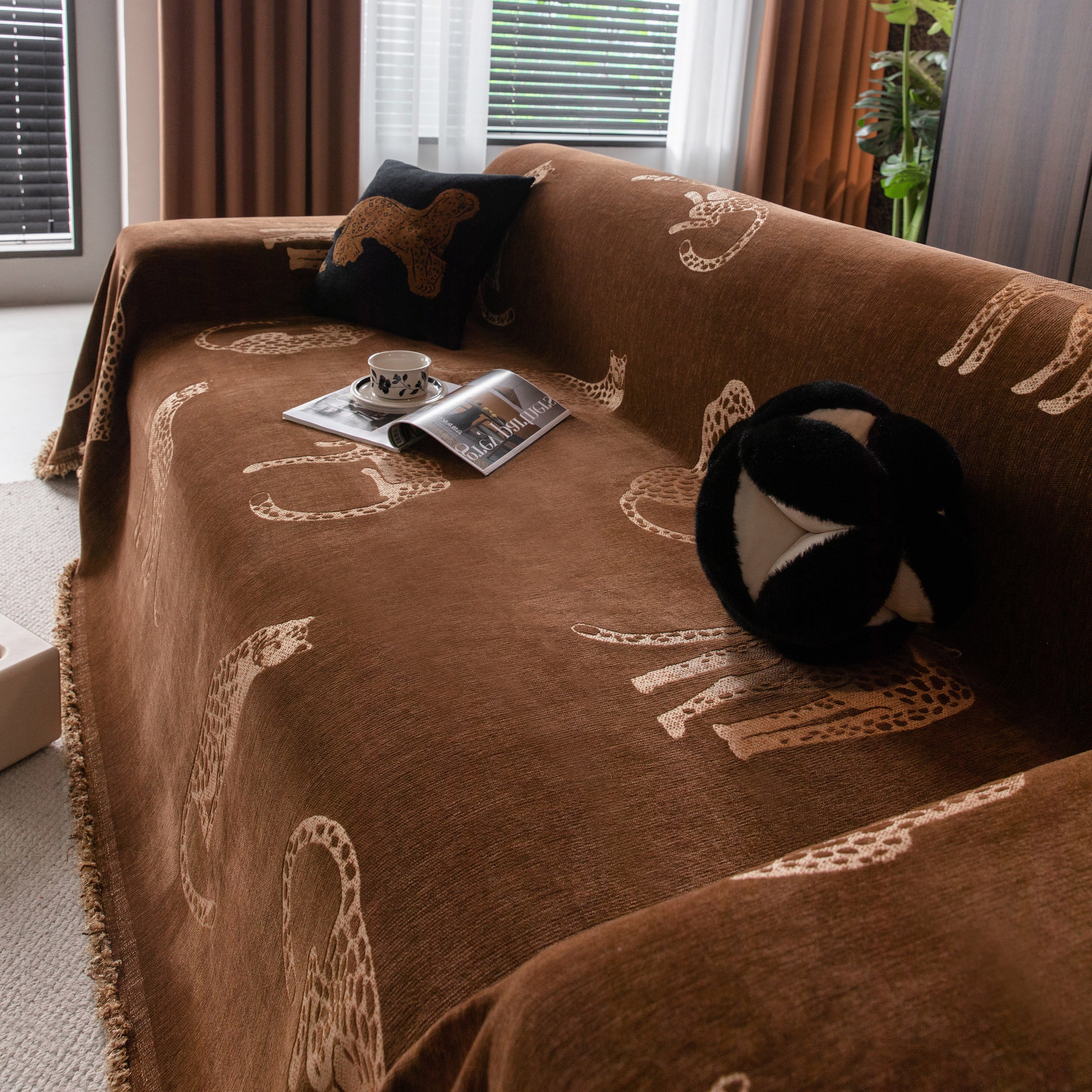 Leopard Sofa Cover Blanket Stylish Furniture Protector Throw for Couches & Loveseats - Image 5