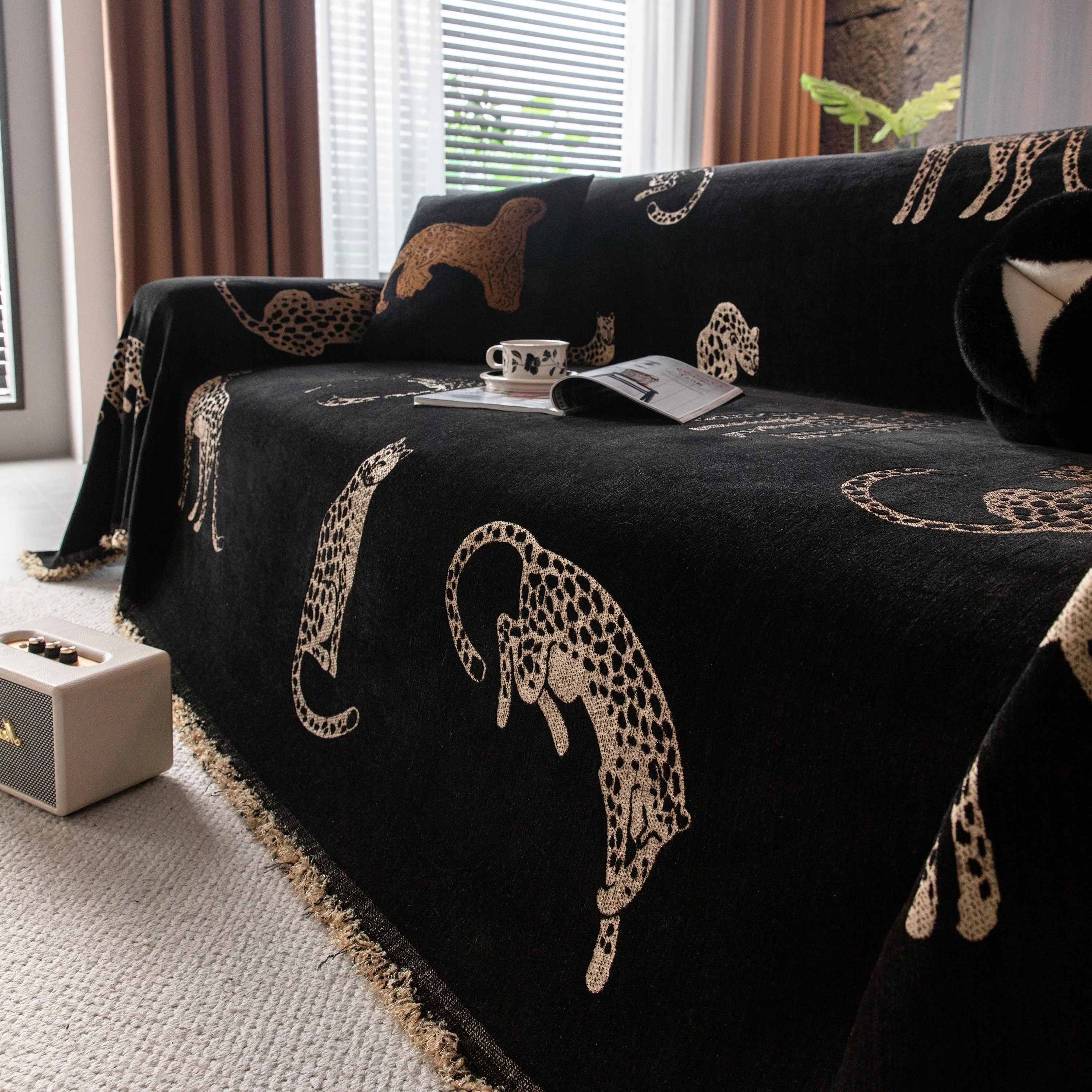 Leopard Sofa Cover Blanket Stylish Furniture Protector Throw for Couches & Loveseats - Image 54