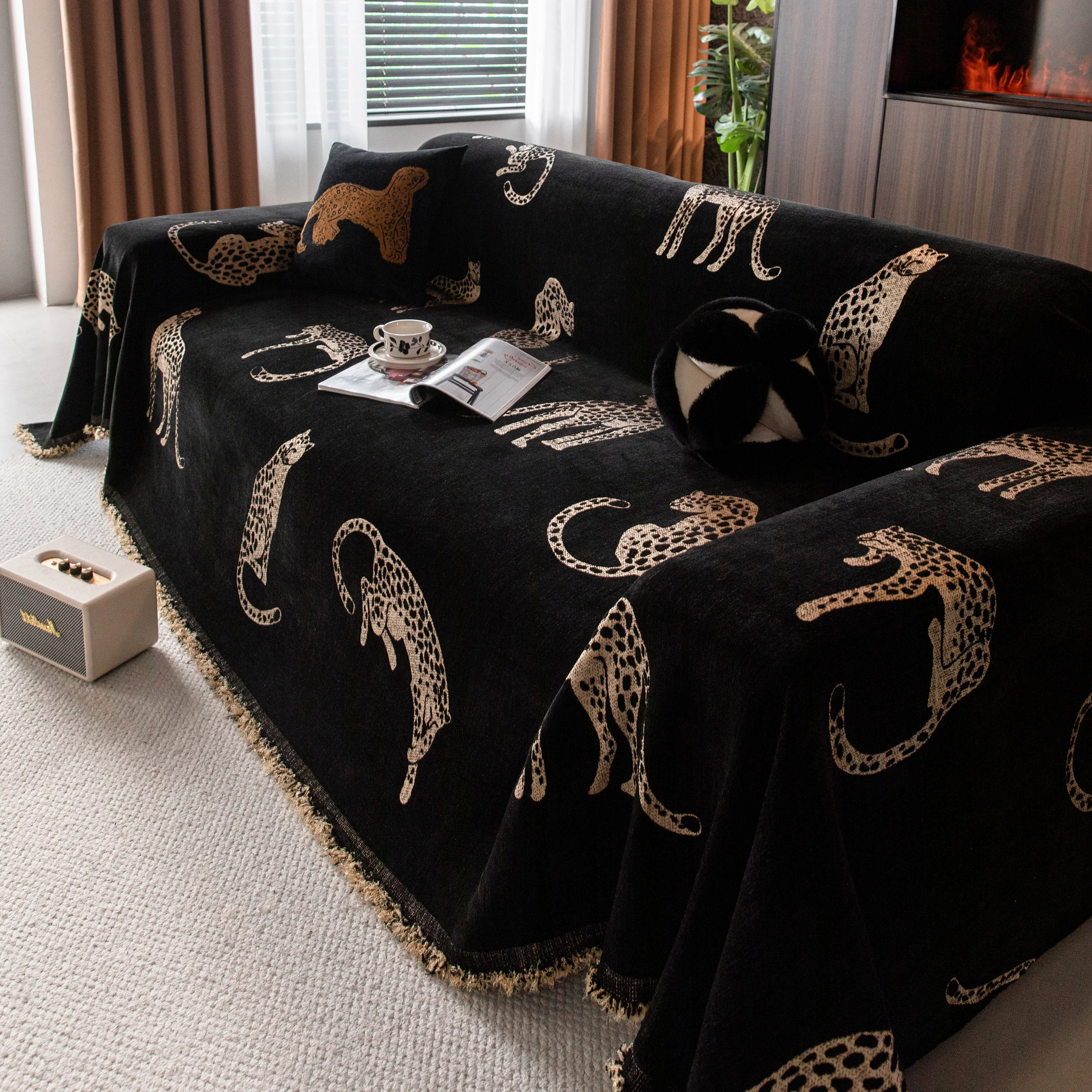 Leopard Sofa Cover Blanket Stylish Furniture Protector Throw for Couches & Loveseats - Image 55