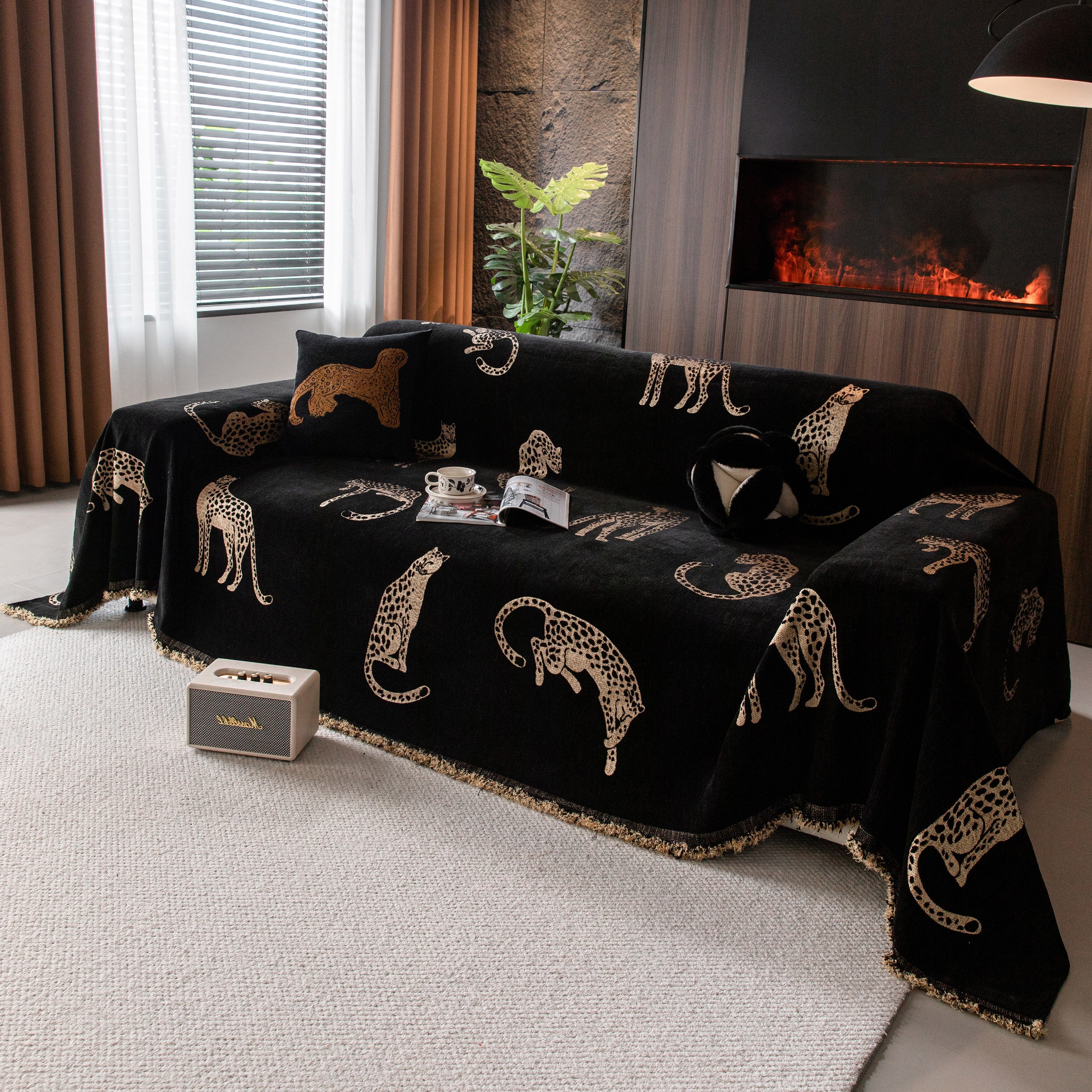 Leopard Sofa Cover Blanket Stylish Furniture Protector Throw for Couches & Loveseats - Image 57