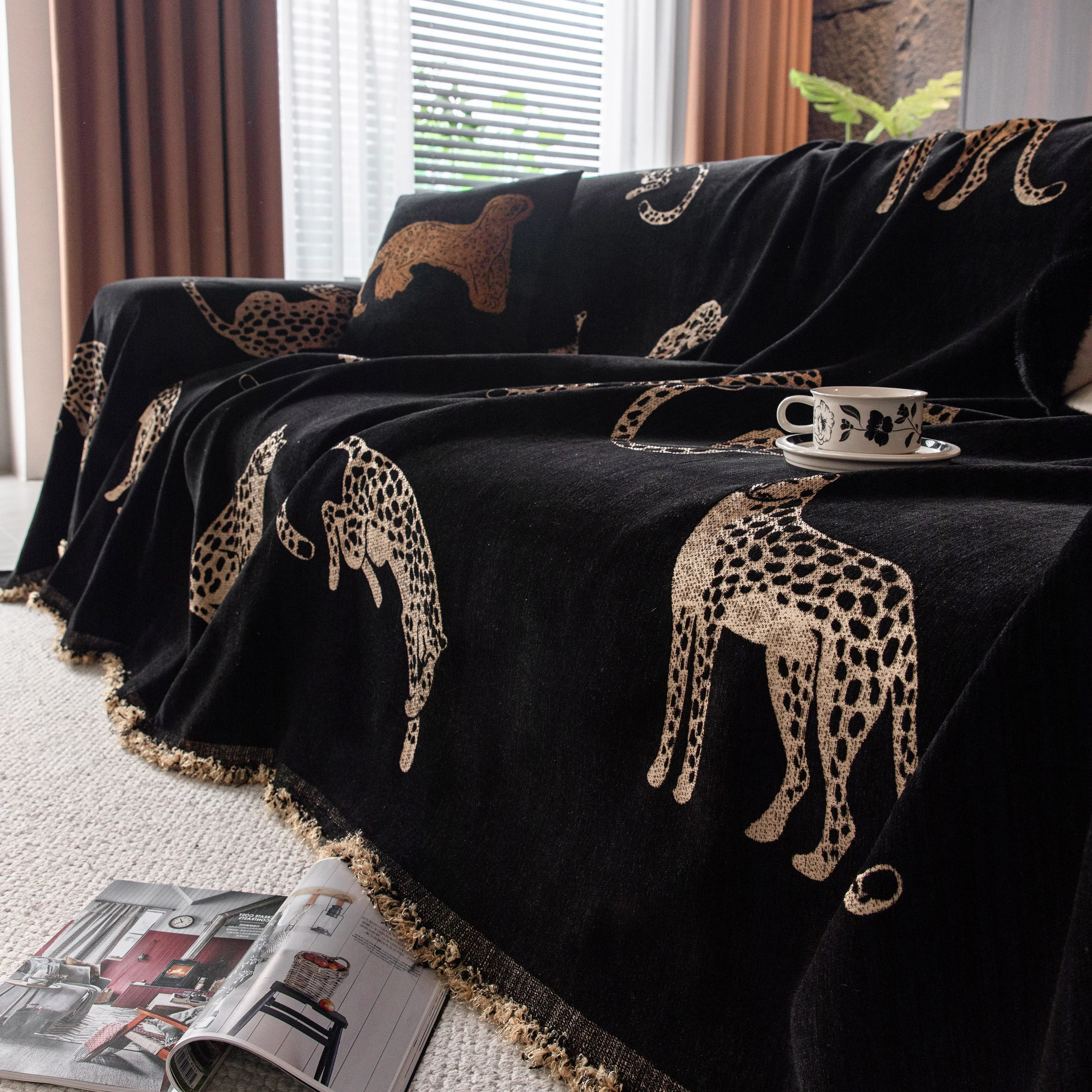 Leopard Sofa Cover Blanket Stylish Furniture Protector Throw for Couches & Loveseats - Image 59