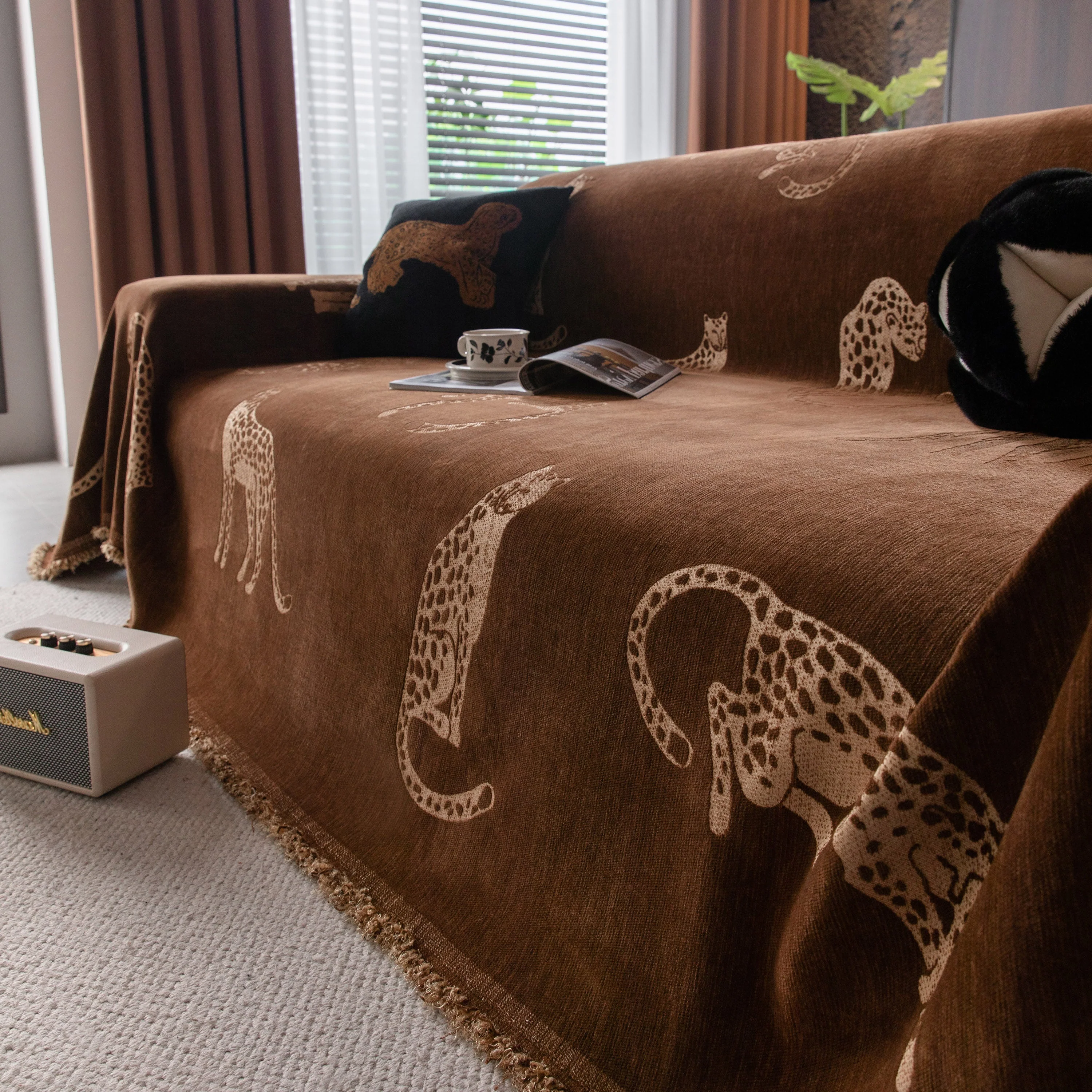 Leopard Sofa Cover Blanket Stylish Furniture Protector Throw for Couches & Loveseats - Image 6