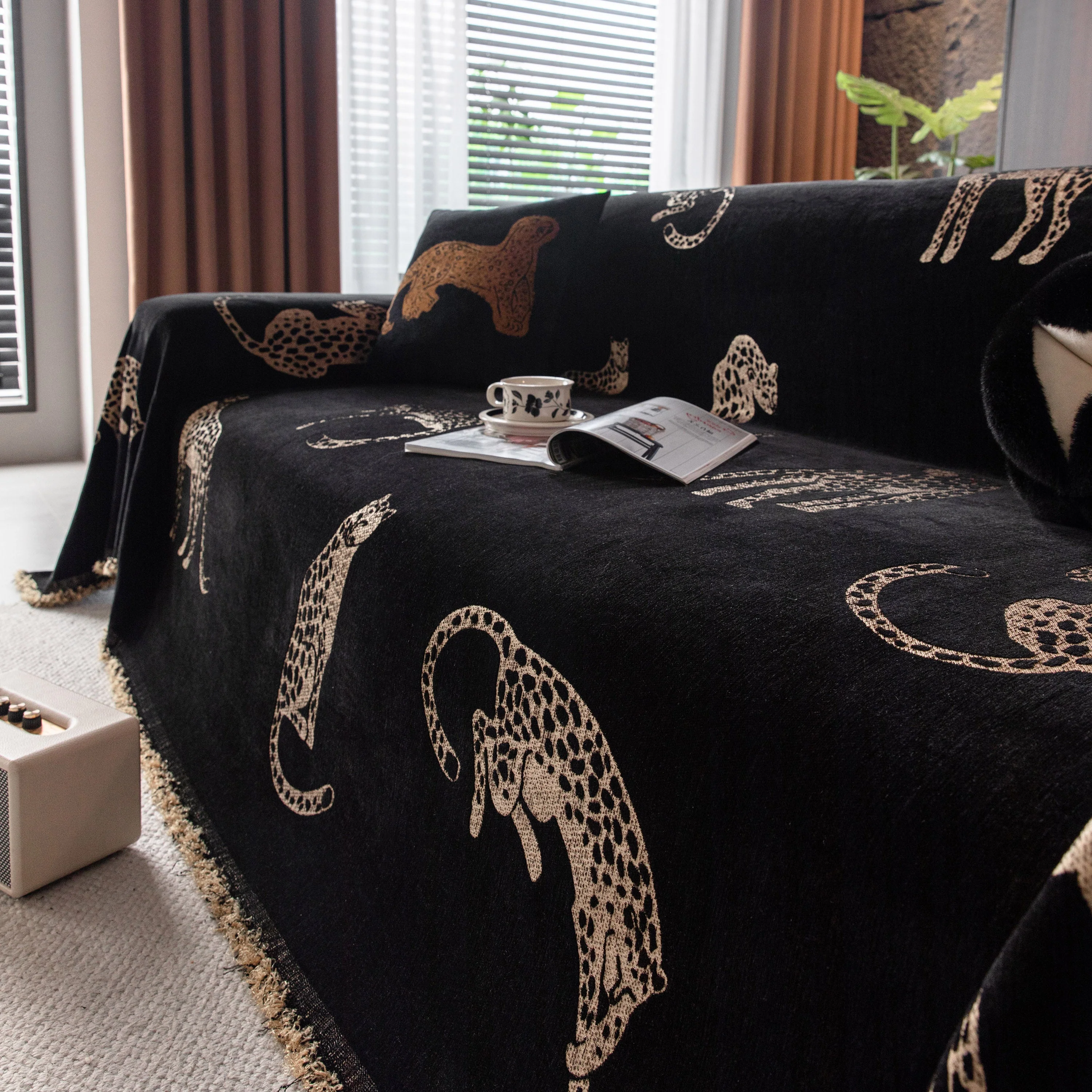Leopard Sofa Cover Blanket Stylish Furniture Protector Throw for Couches & Loveseats - Image 61