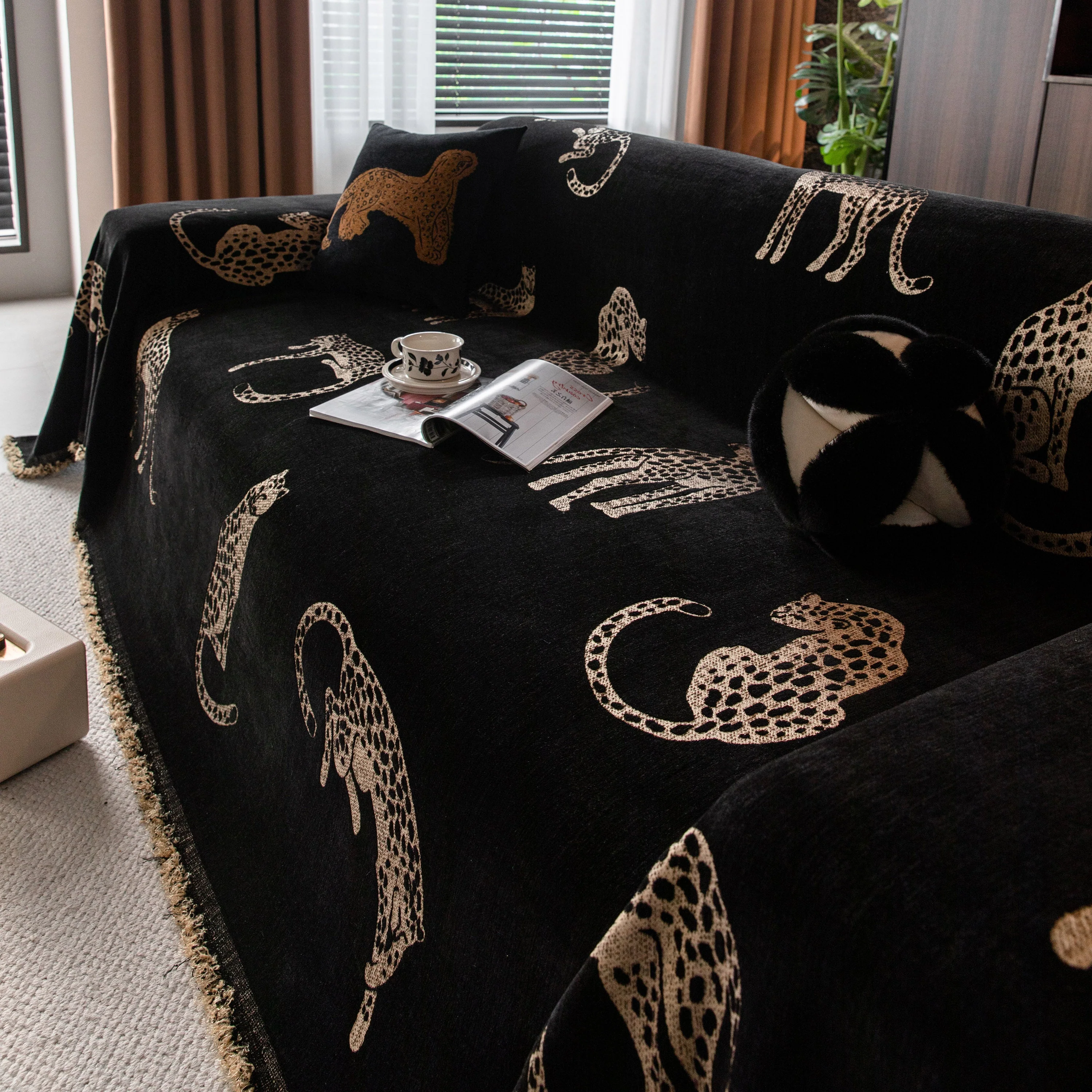 Leopard Sofa Cover Blanket Stylish Furniture Protector Throw for Couches & Loveseats - Image 62