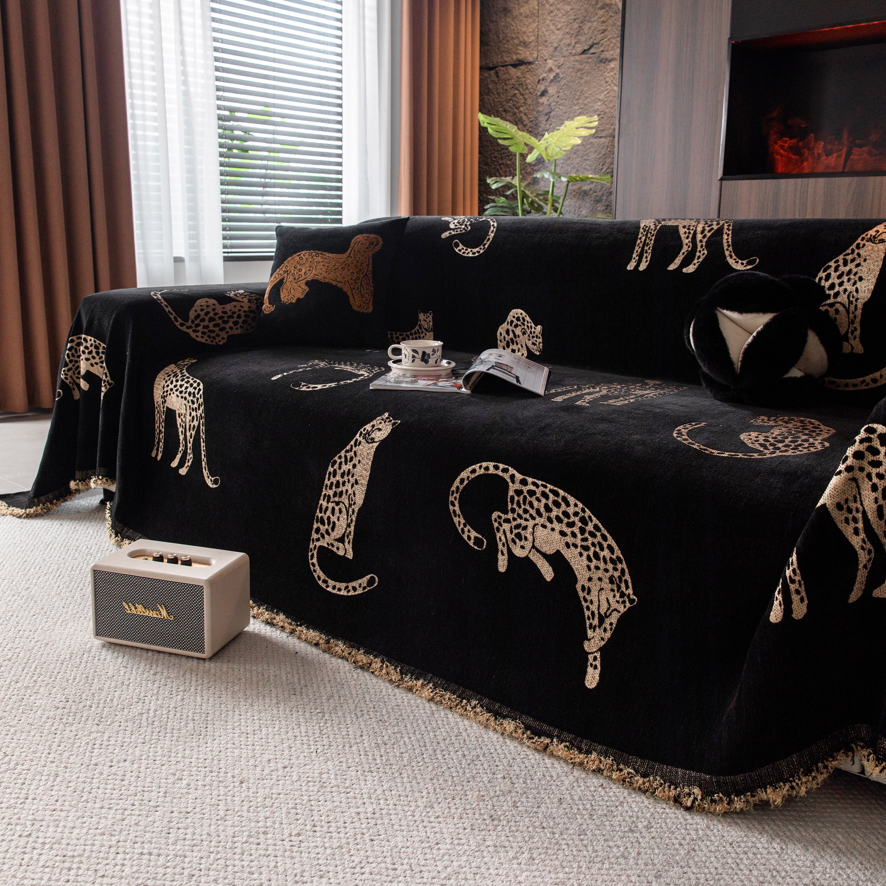 Leopard Sofa Cover Blanket Stylish Furniture Protector Throw for Couches & Loveseats - Image 63