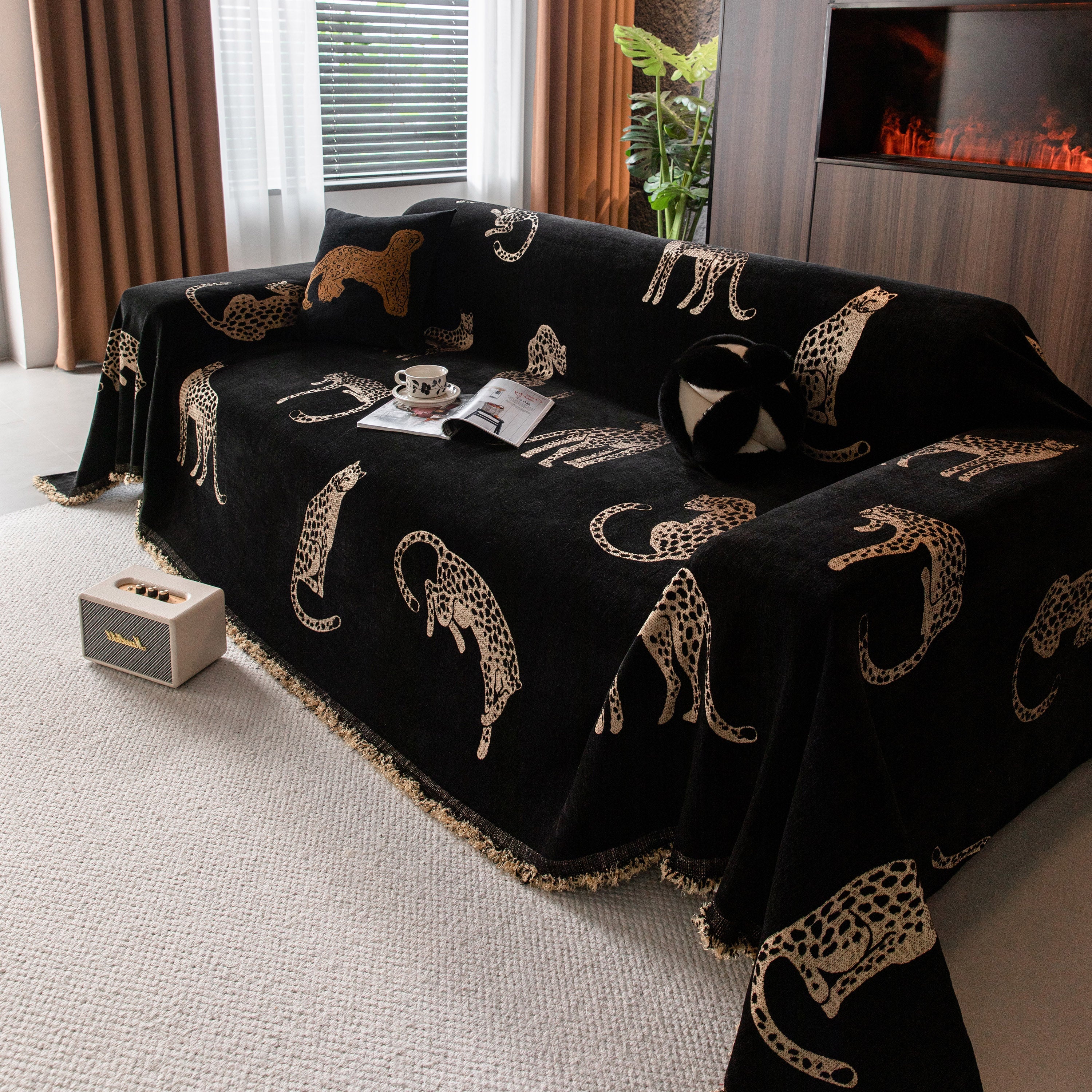 Leopard Sofa Cover Blanket Stylish Furniture Protector Throw for Couches & Loveseats - Image 64