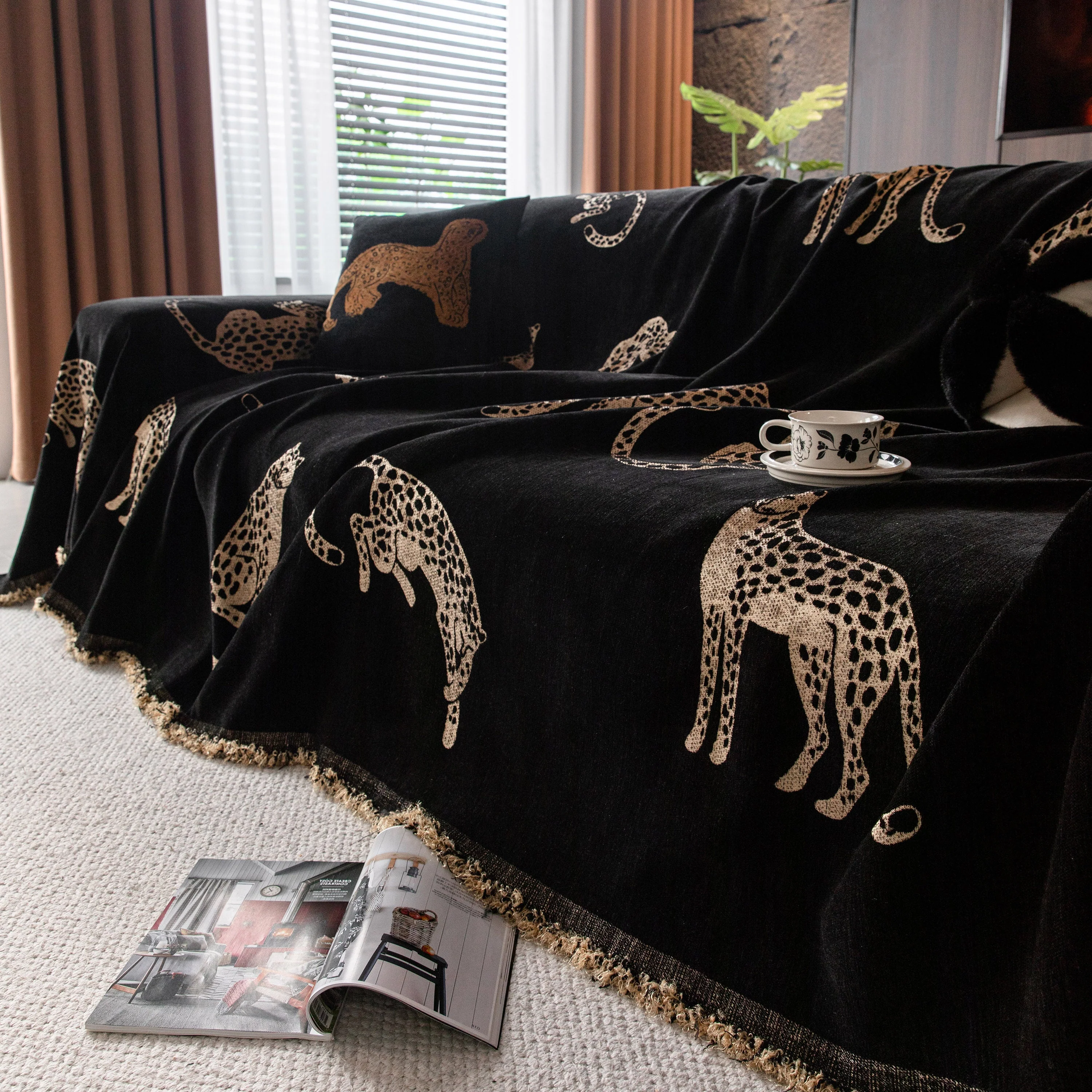Leopard Sofa Cover Blanket Stylish Furniture Protector Throw for Couches & Loveseats - Image 65