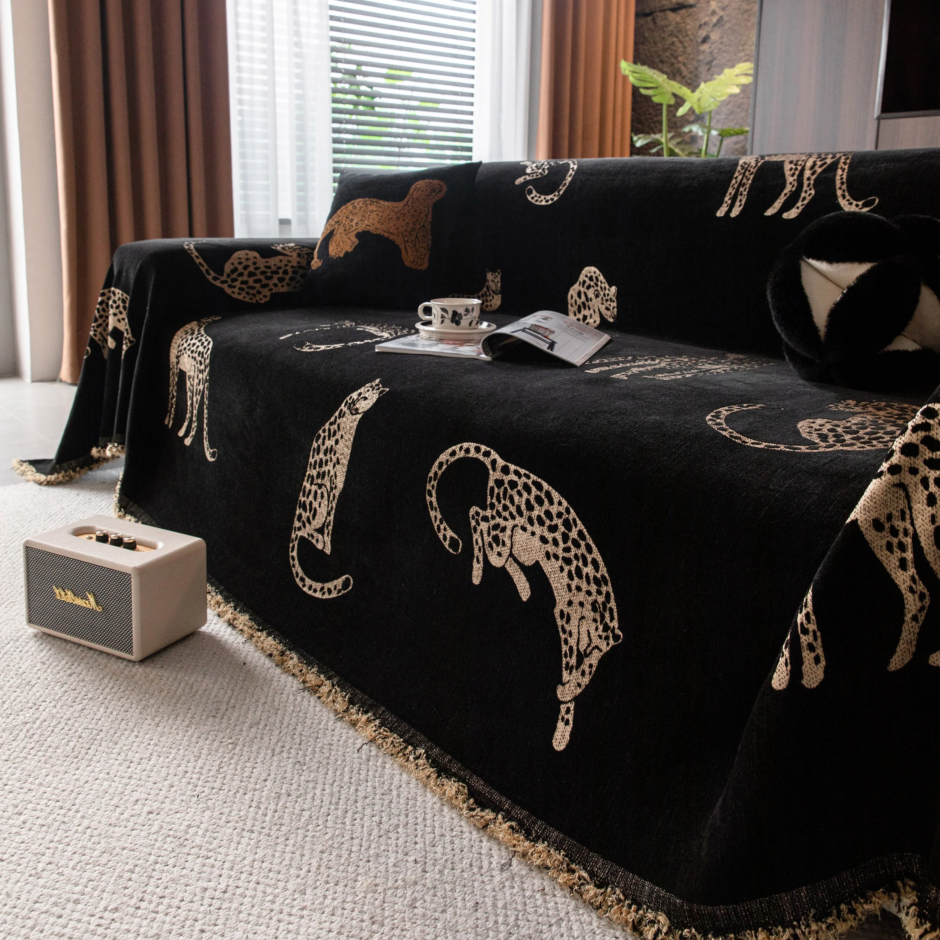 Leopard Sofa Cover Blanket Stylish Furniture Protector Throw for Couches & Loveseats - Image 67