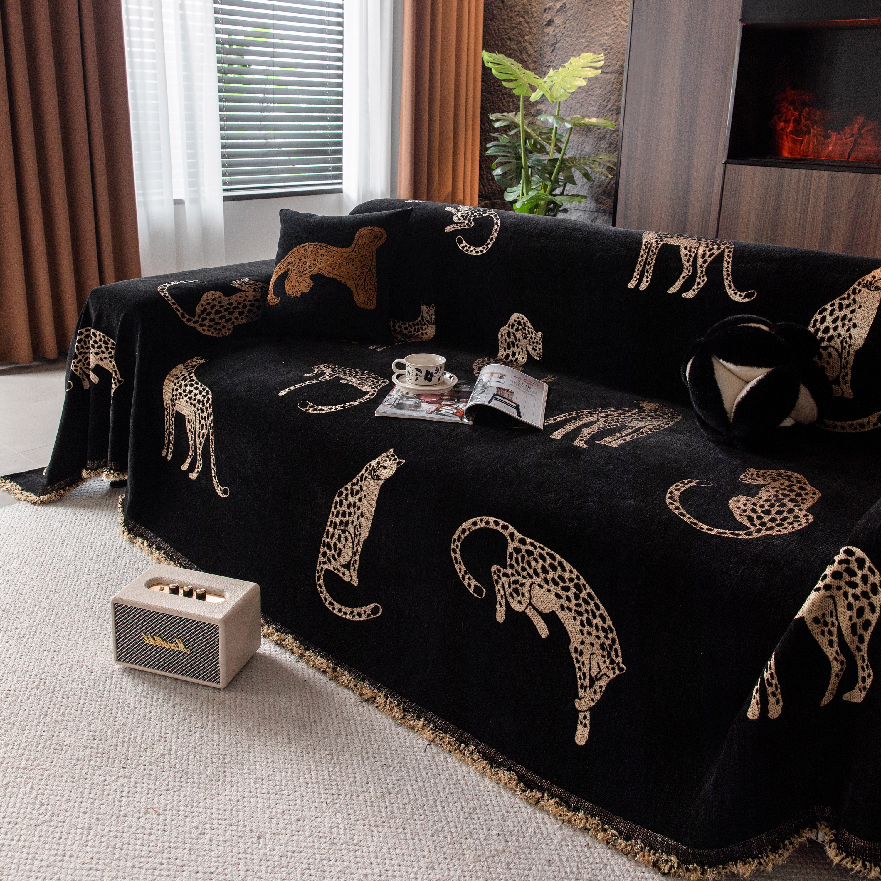 Leopard Sofa Cover Blanket Stylish Furniture Protector Throw for Couches & Loveseats - Image 69