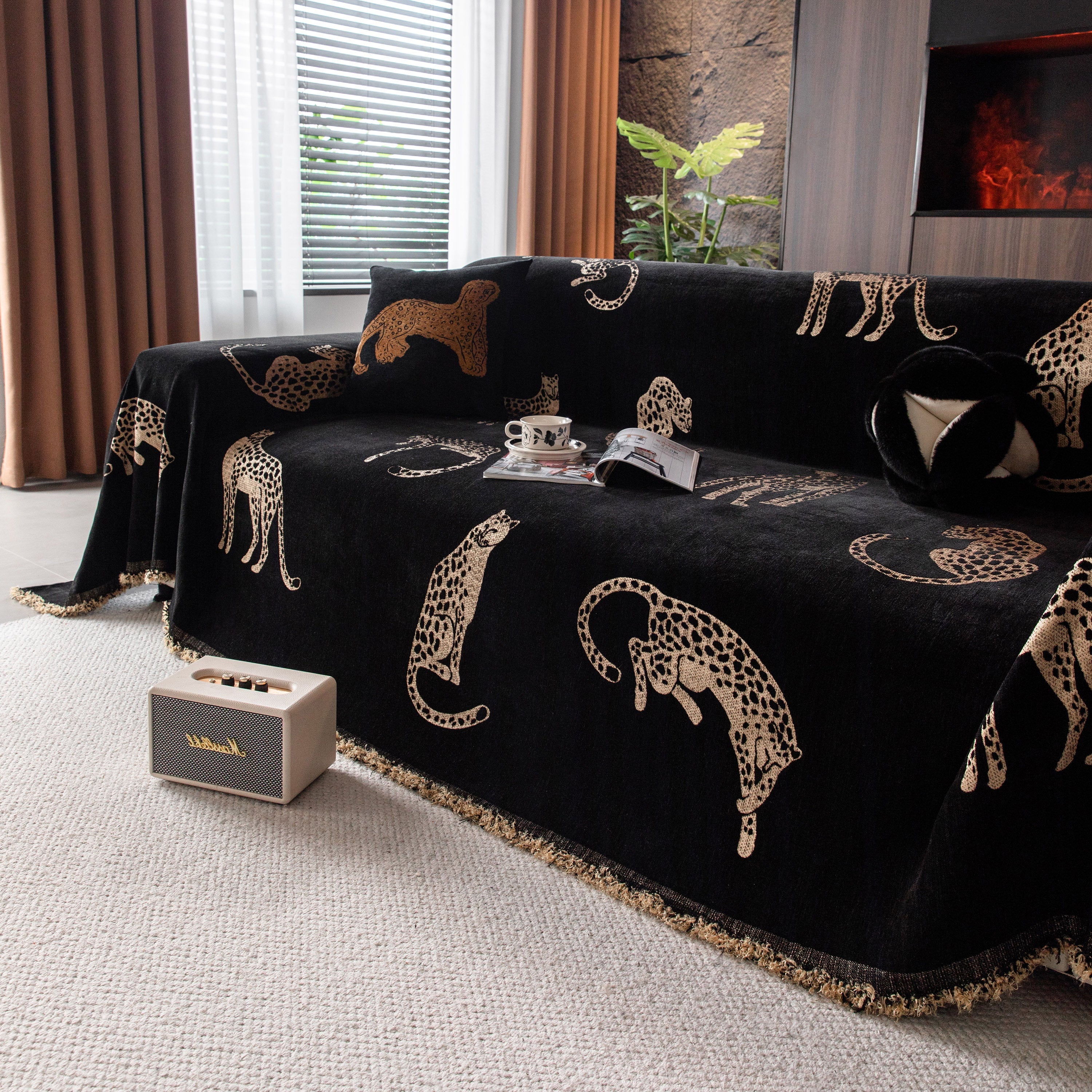 Leopard Sofa Cover Blanket Stylish Furniture Protector Throw for Couches & Loveseats - Image 71