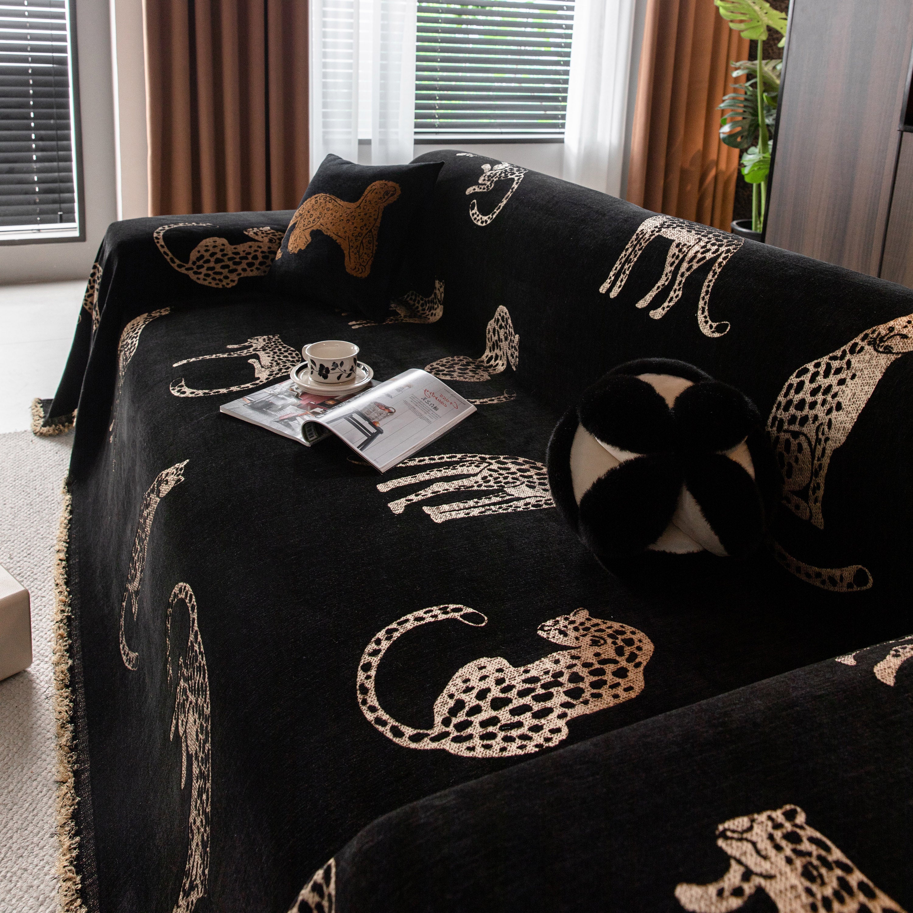 Leopard Sofa Cover Blanket Stylish Furniture Protector Throw for Couches & Loveseats - Image 72
