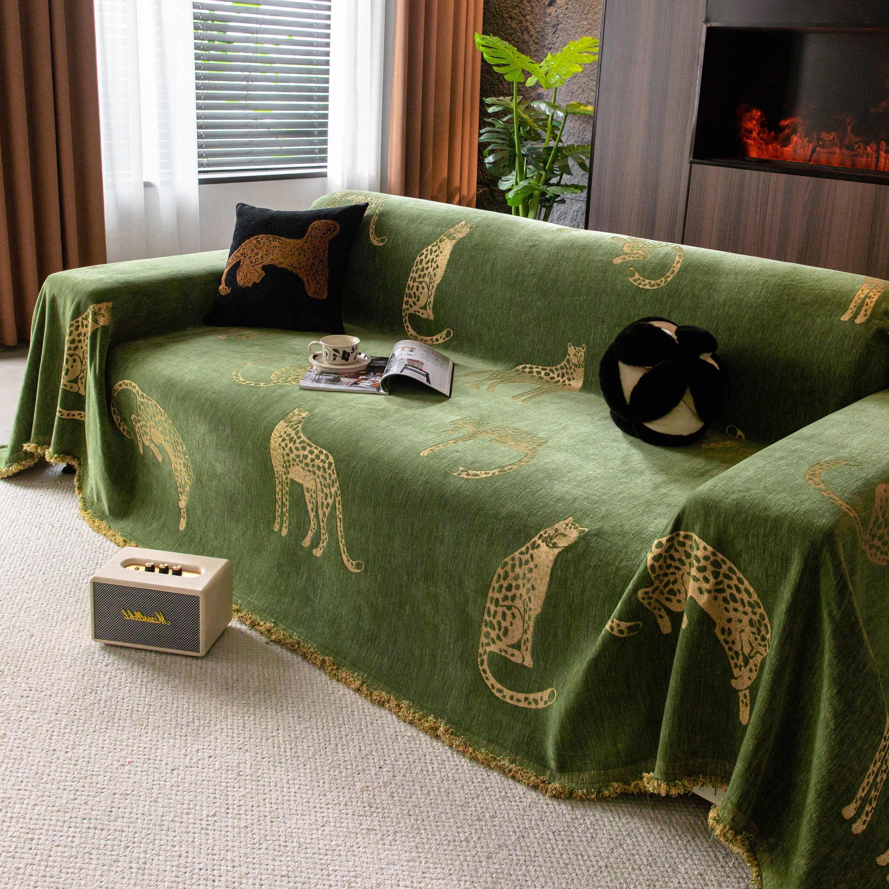 Leopard Sofa Cover Blanket Stylish Furniture Protector Throw for Couches & Loveseats - Image 73