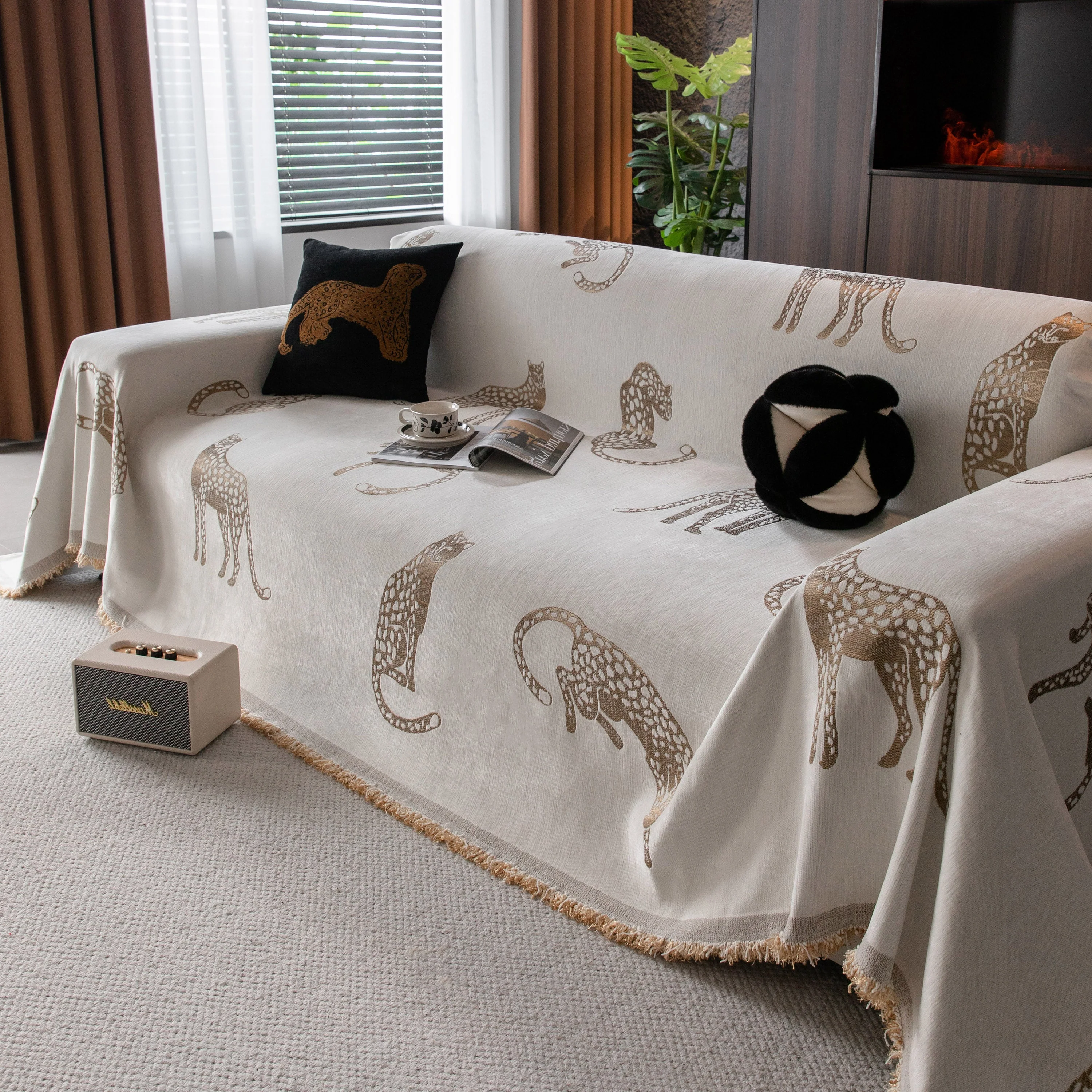 Leopard Sofa Cover Blanket Stylish Furniture Protector Throw for Couches & Loveseats - Image 74