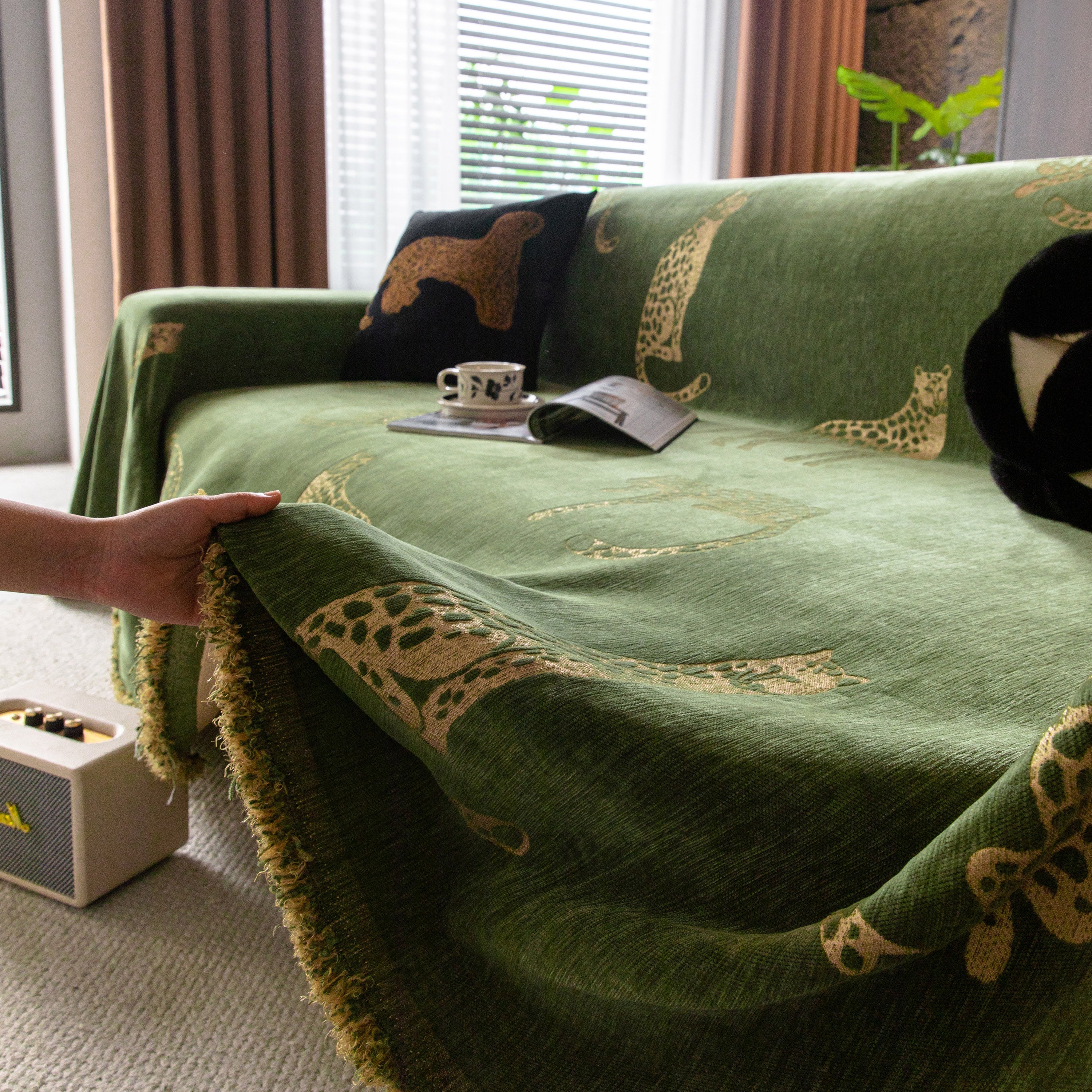 Leopard Sofa Cover Blanket Stylish Furniture Protector Throw for Couches & Loveseats - Image 75
