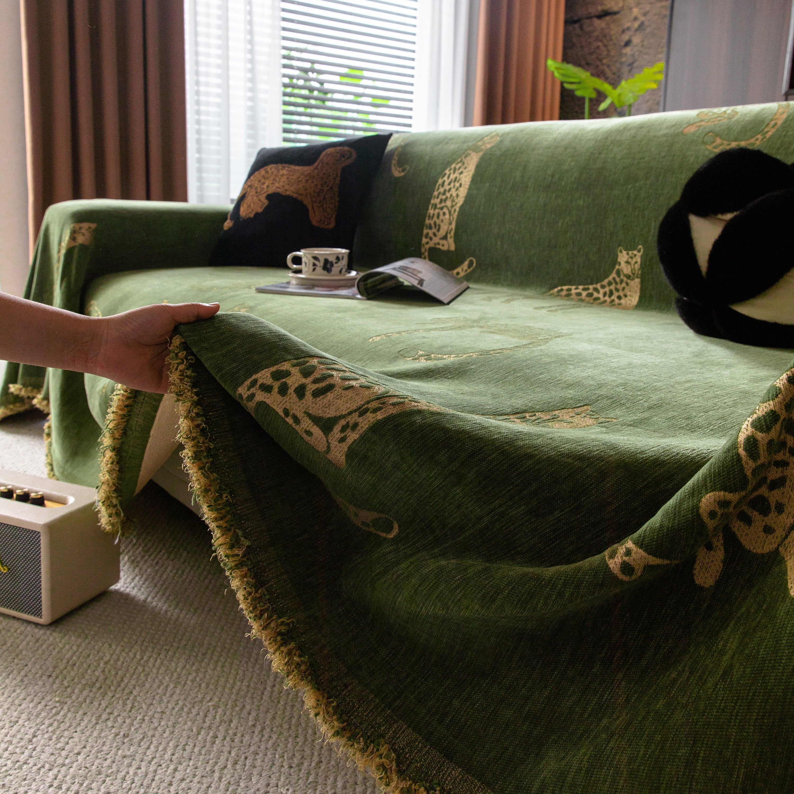 Leopard Sofa Cover Blanket Stylish Furniture Protector Throw for Couches & Loveseats - Image 76
