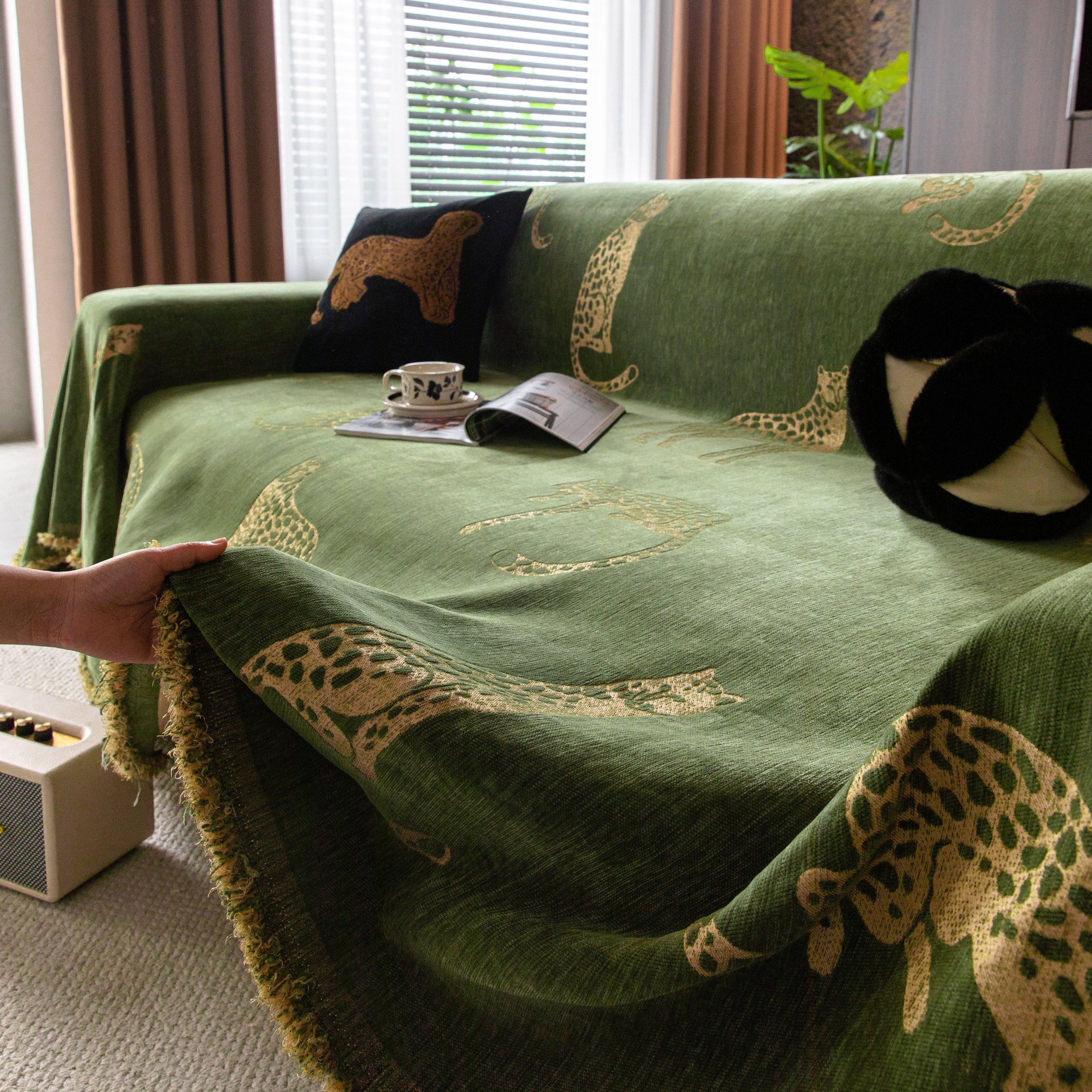 Leopard Sofa Cover Blanket Stylish Furniture Protector Throw for Couches & Loveseats - Image 77