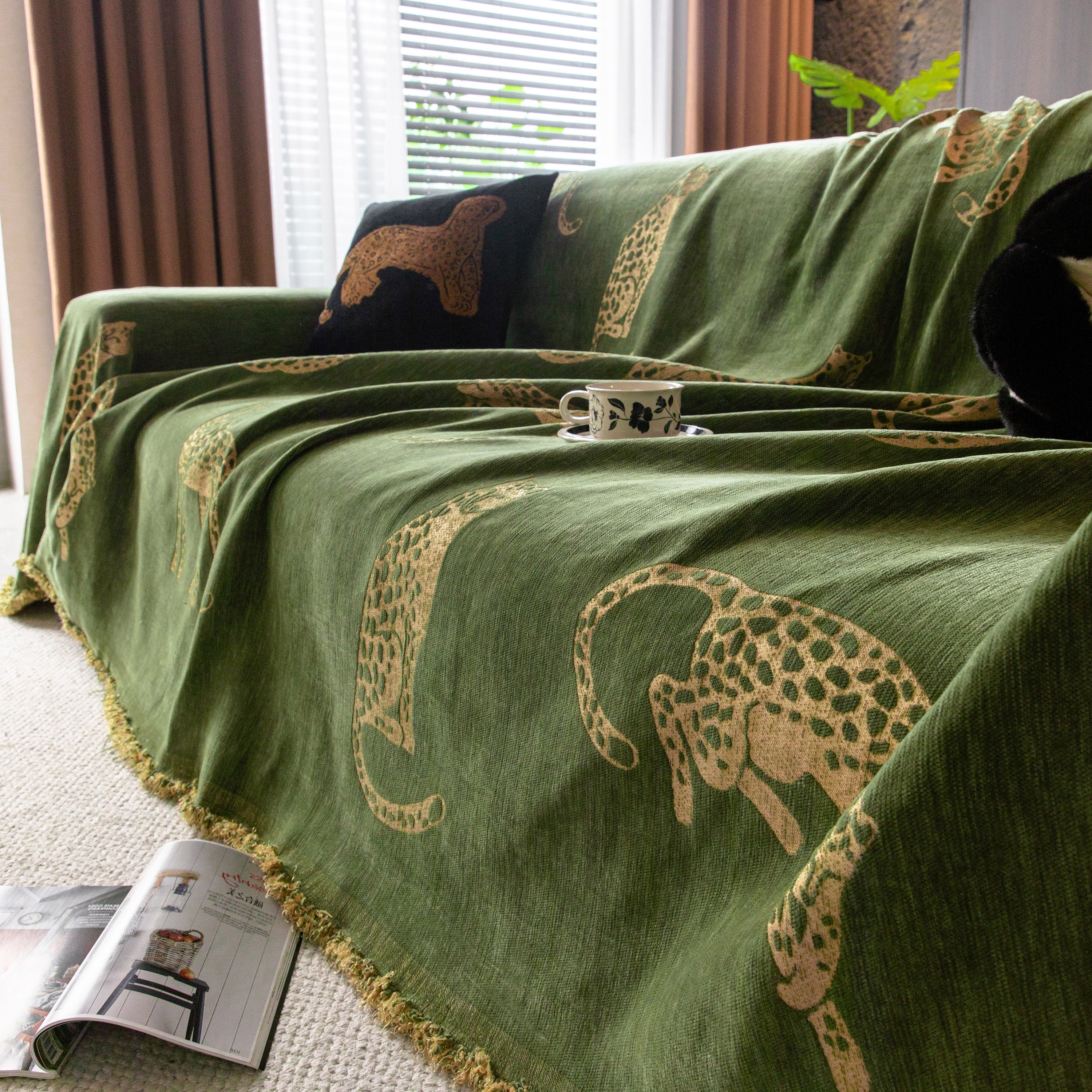 Leopard Sofa Cover Blanket Stylish Furniture Protector Throw for Couches & Loveseats - Image 79