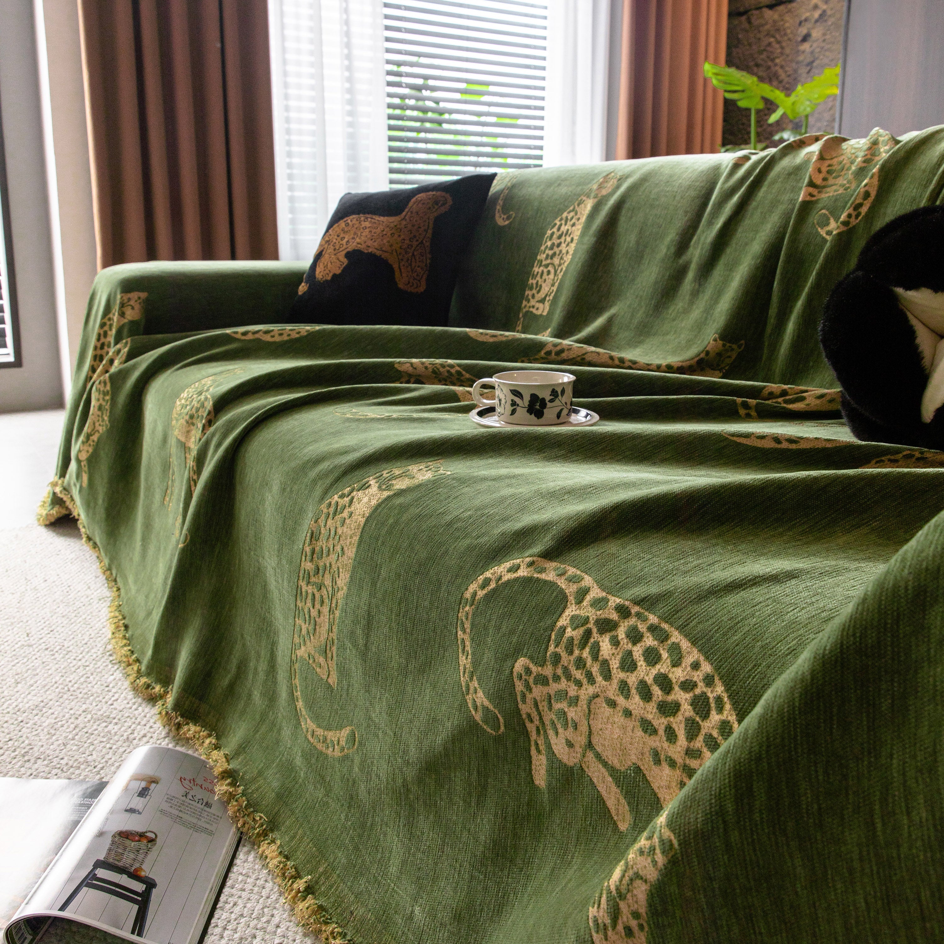 Leopard Sofa Cover Blanket Stylish Furniture Protector Throw for Couches & Loveseats - Image 80