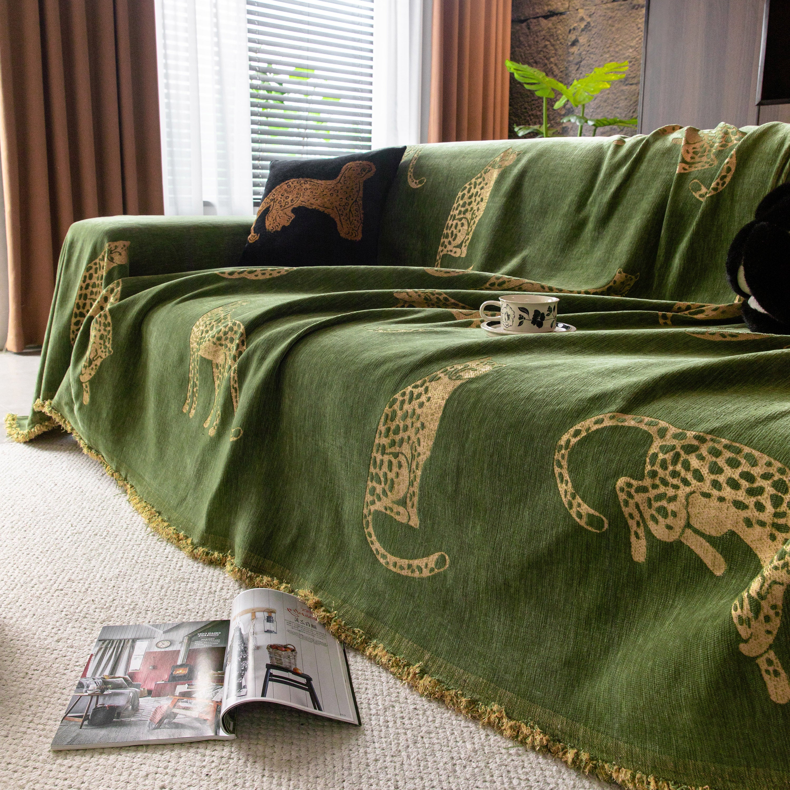 Leopard Sofa Cover Blanket Stylish Furniture Protector Throw for Couches & Loveseats - Image 83