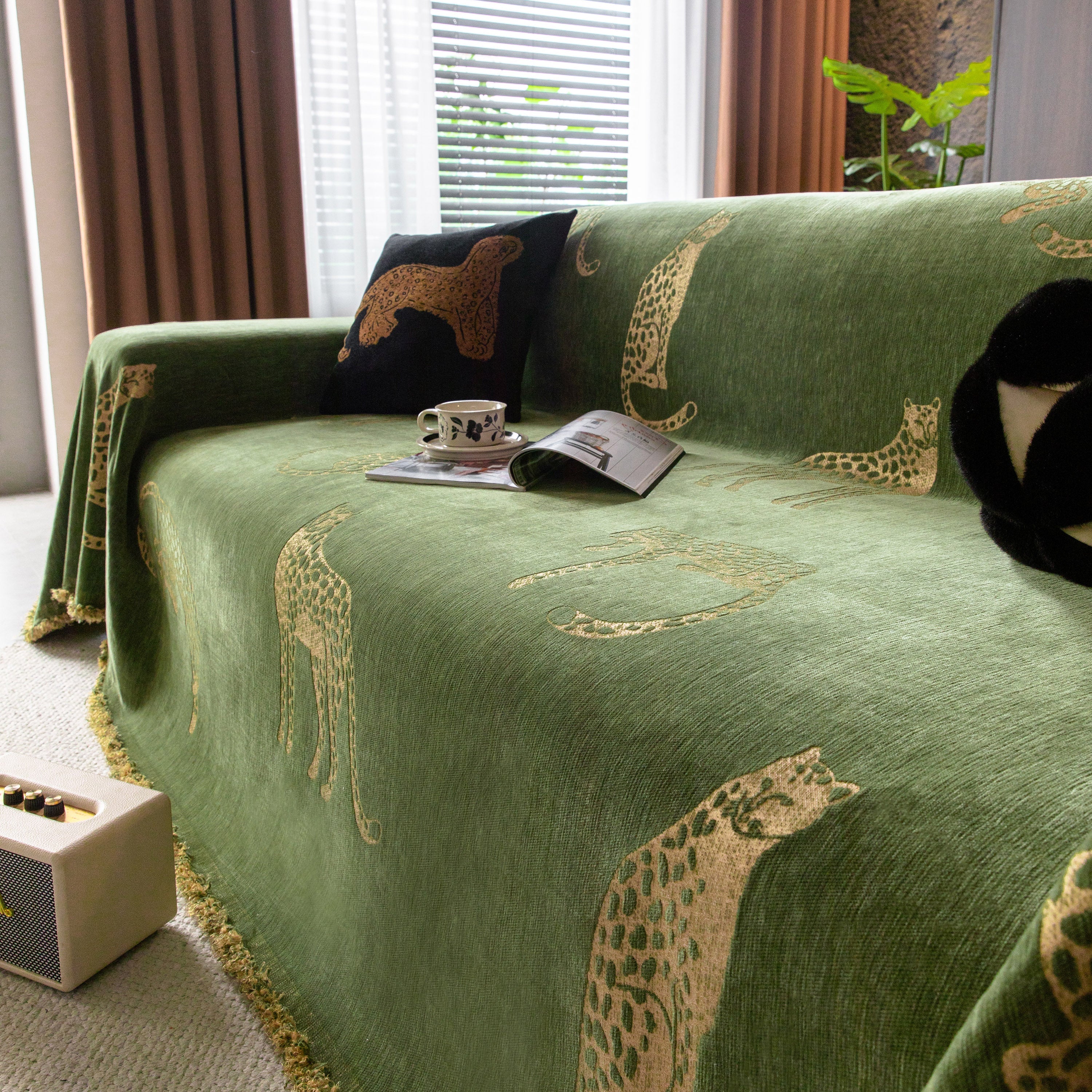 Leopard Sofa Cover Blanket Stylish Furniture Protector Throw for Couches & Loveseats - Image 87