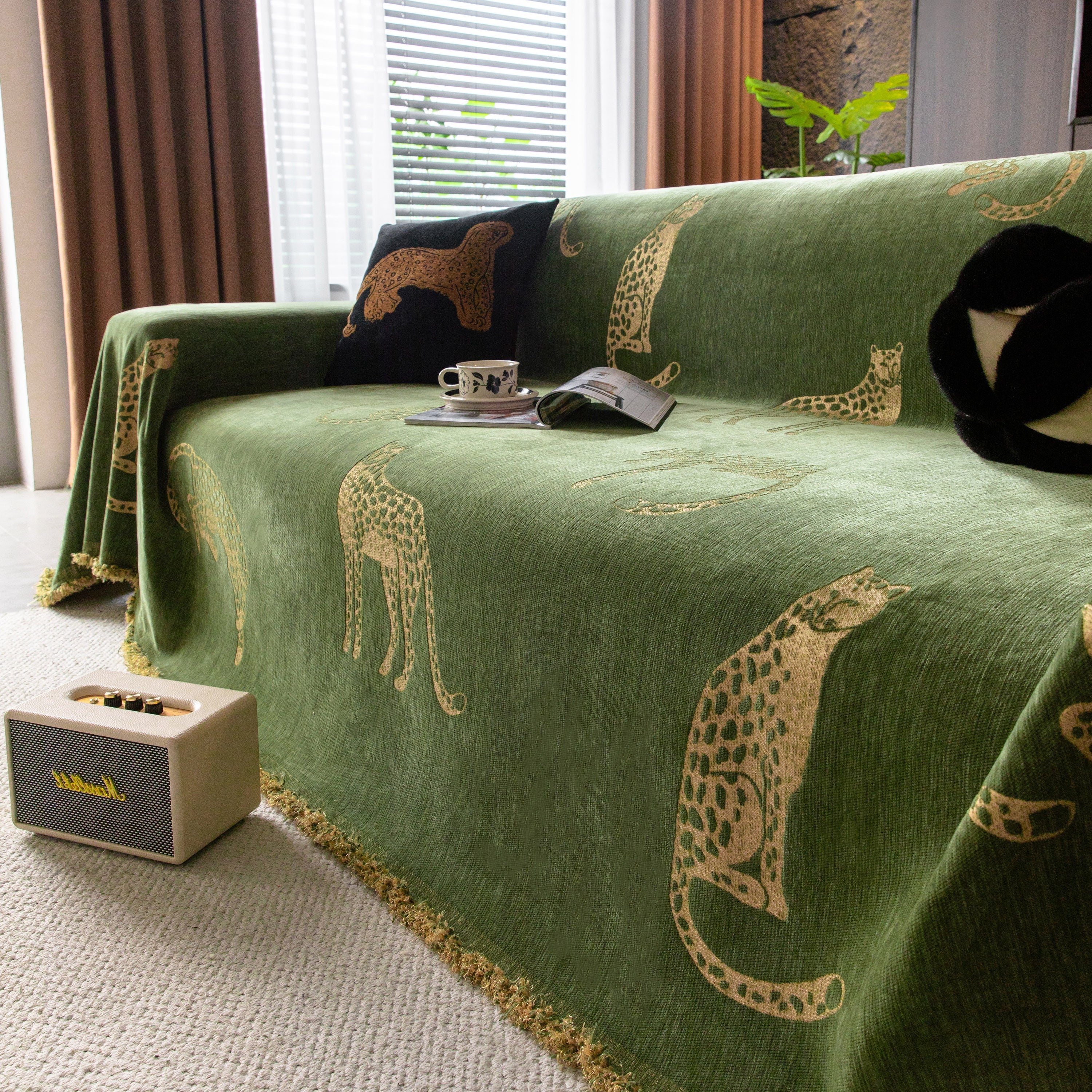 Leopard Sofa Cover Blanket Stylish Furniture Protector Throw for Couches & Loveseats - Image 89