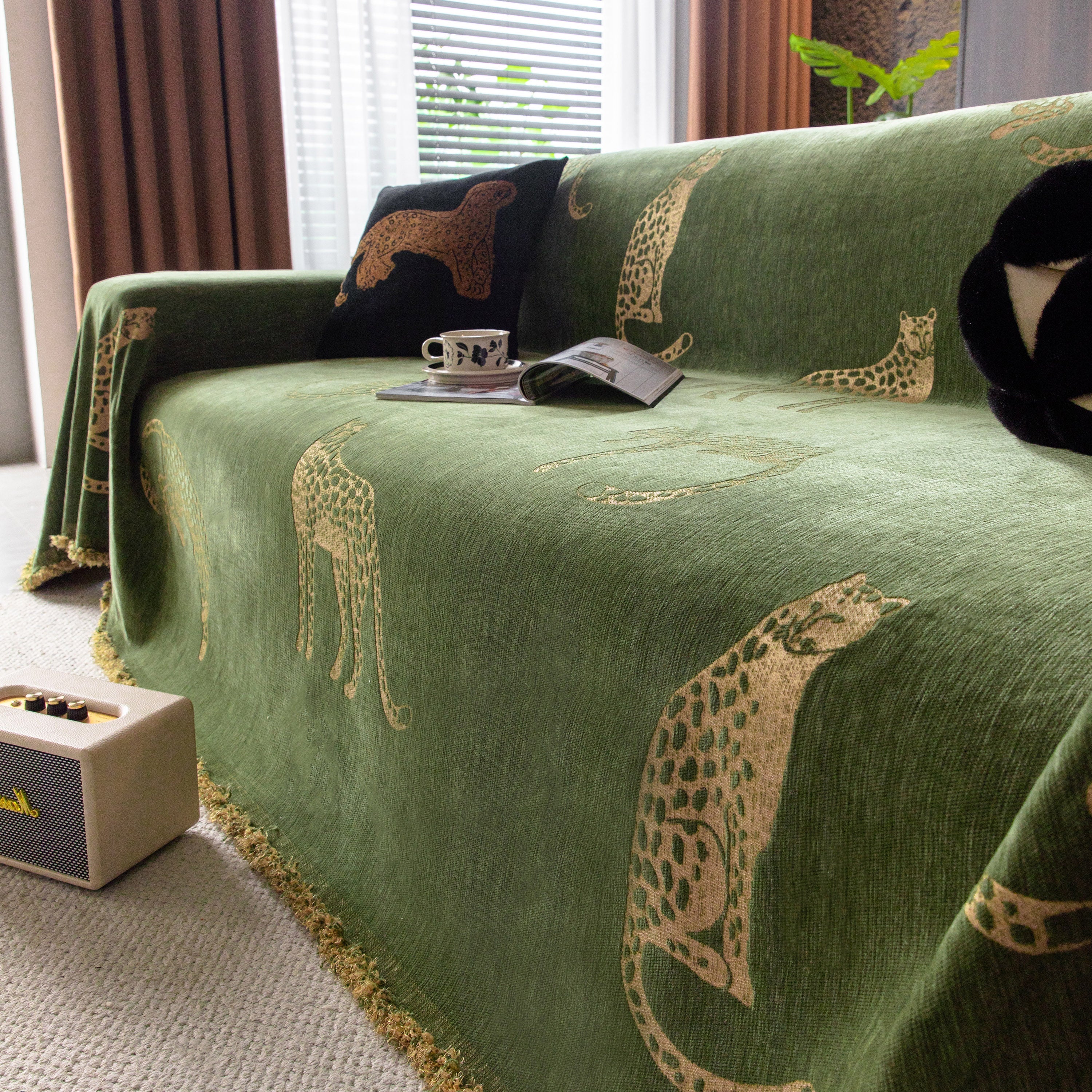 Leopard Sofa Cover Blanket Stylish Furniture Protector Throw for Couches & Loveseats - Image 90