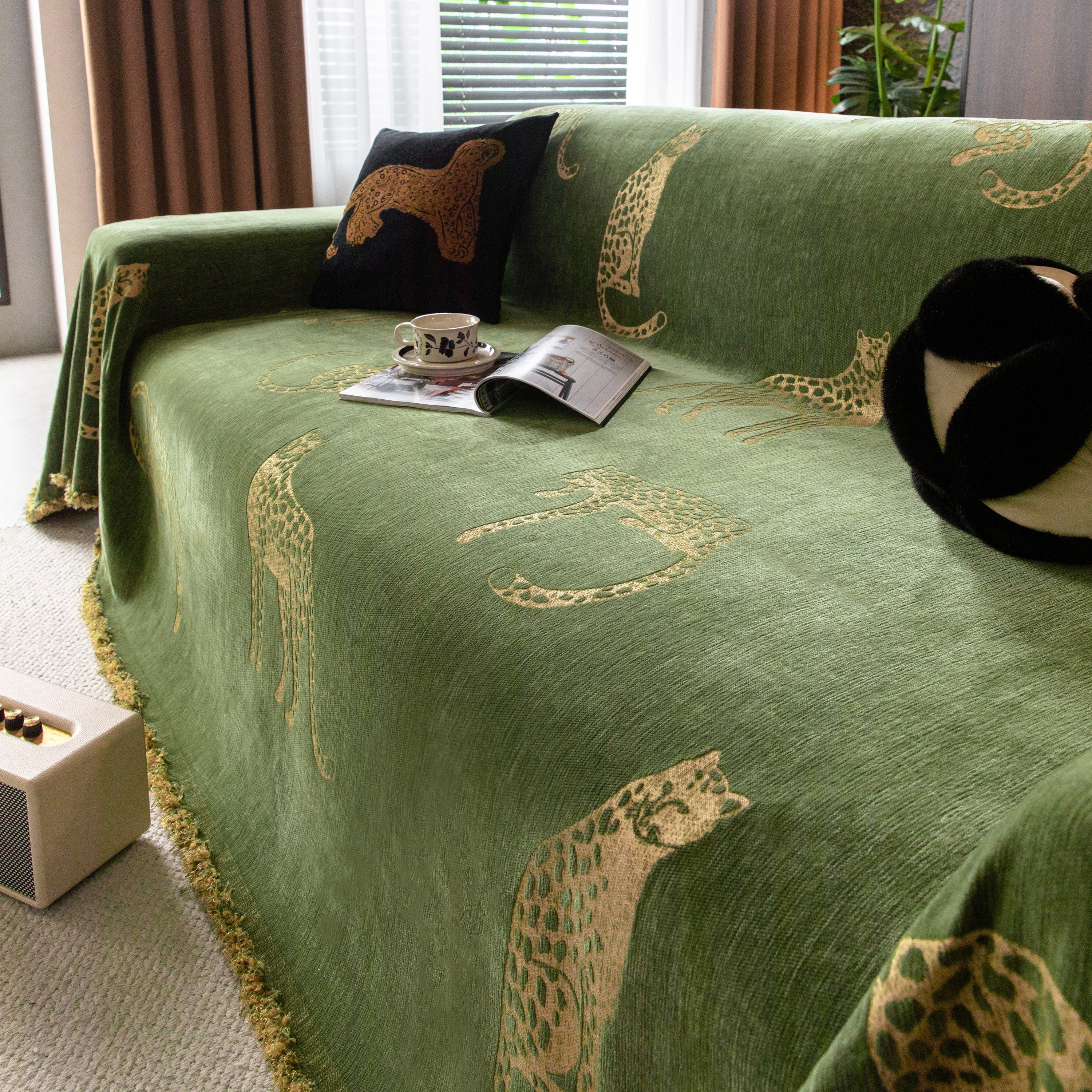 Leopard Sofa Cover Blanket Stylish Furniture Protector Throw for Couches & Loveseats - Image 91