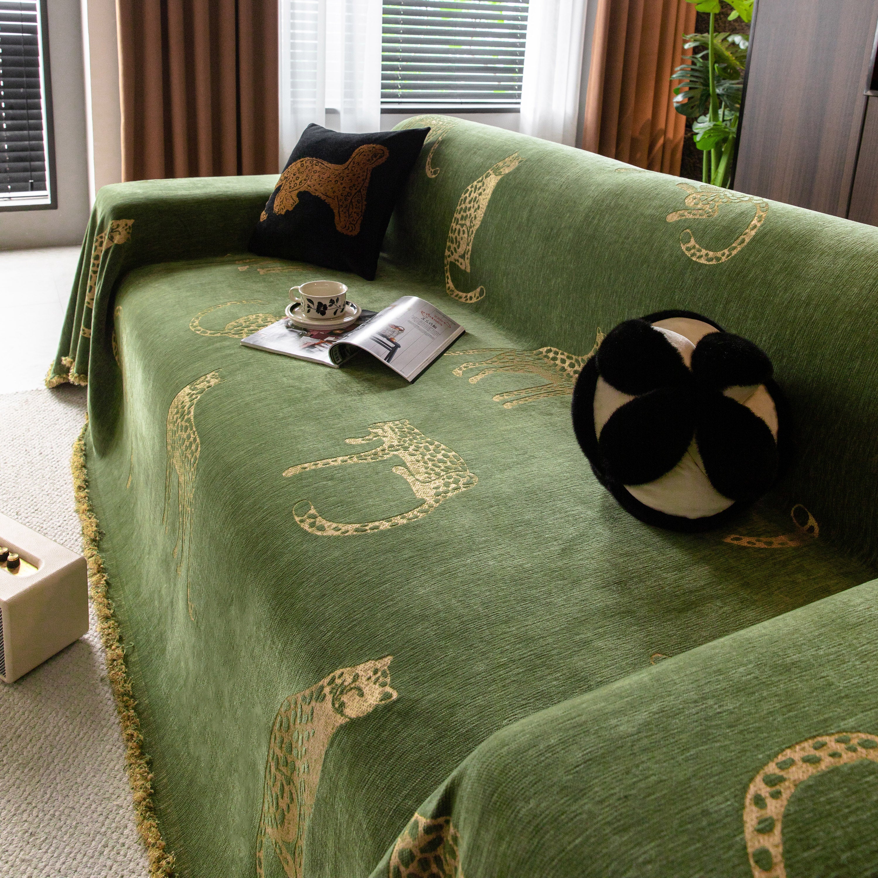 Leopard Sofa Cover Blanket Stylish Furniture Protector Throw for Couches & Loveseats - Image 92
