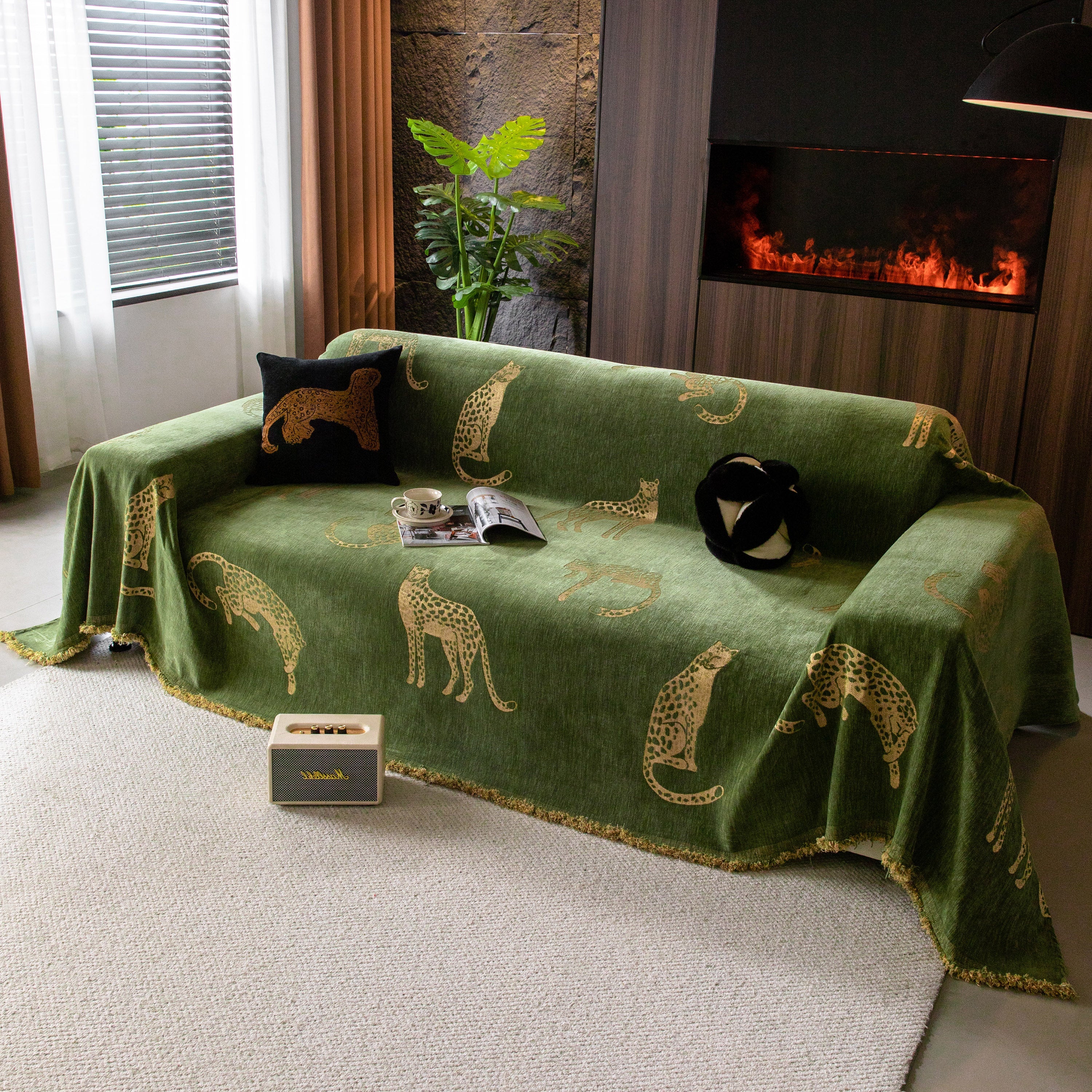 Leopard Sofa Cover Blanket Stylish Furniture Protector Throw for Couches & Loveseats - Image 93
