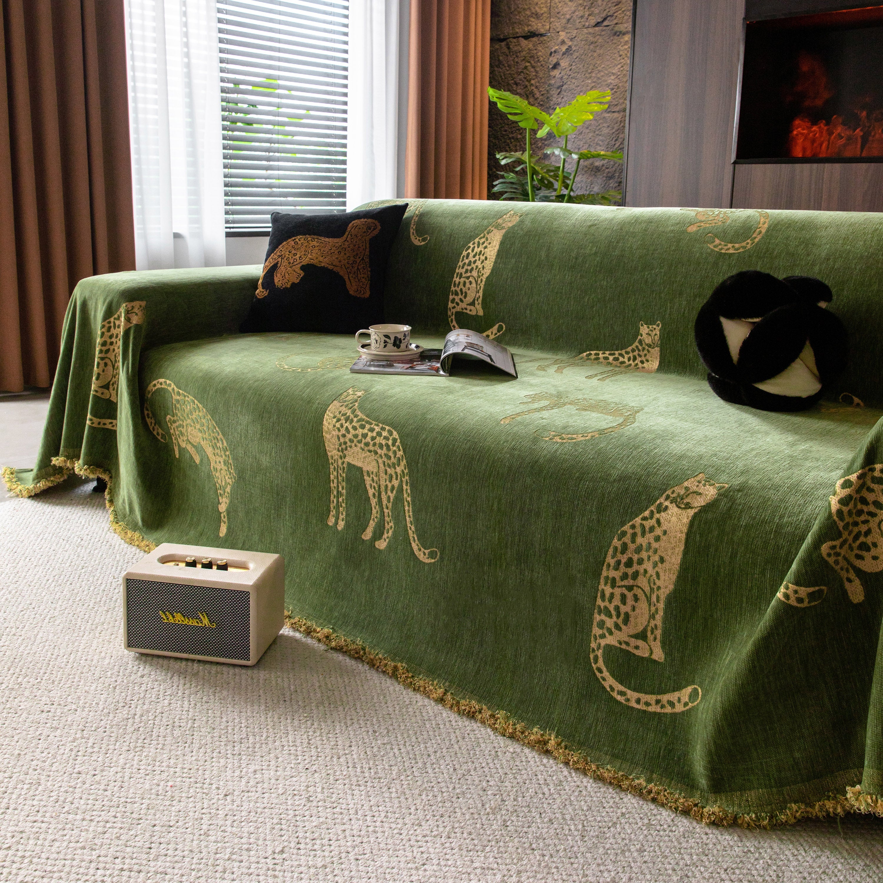 Leopard Sofa Cover Blanket Stylish Furniture Protector Throw for Couches & Loveseats - Image 95