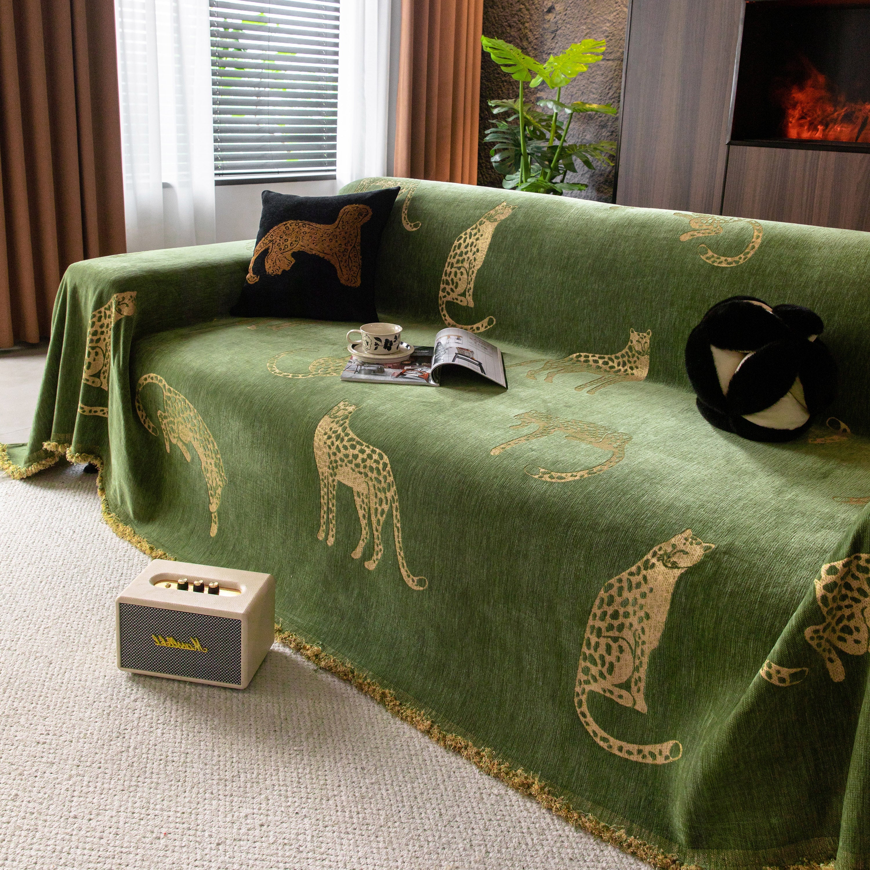 Leopard Sofa Cover Blanket Stylish Furniture Protector Throw for Couches & Loveseats - Image 96