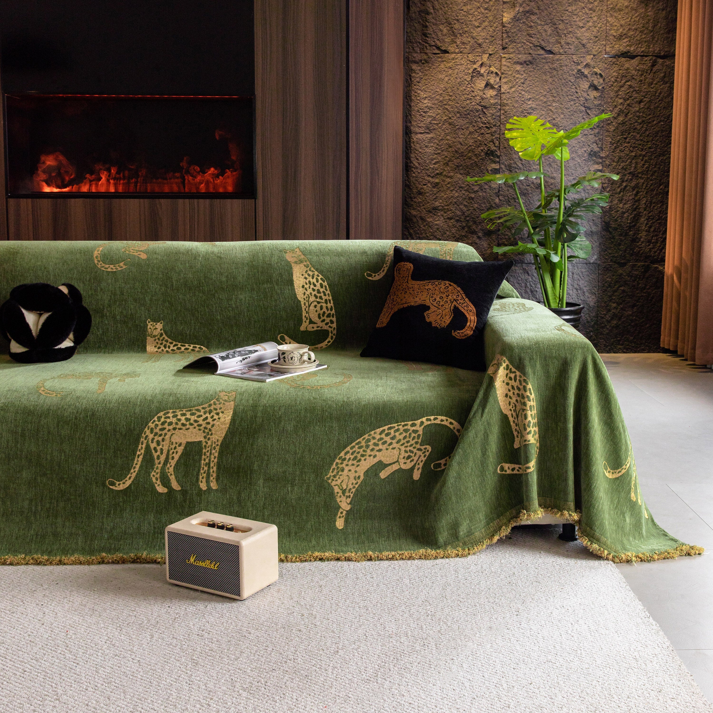 Leopard Sofa Cover Blanket Stylish Furniture Protector Throw for Couches & Loveseats - Image 98