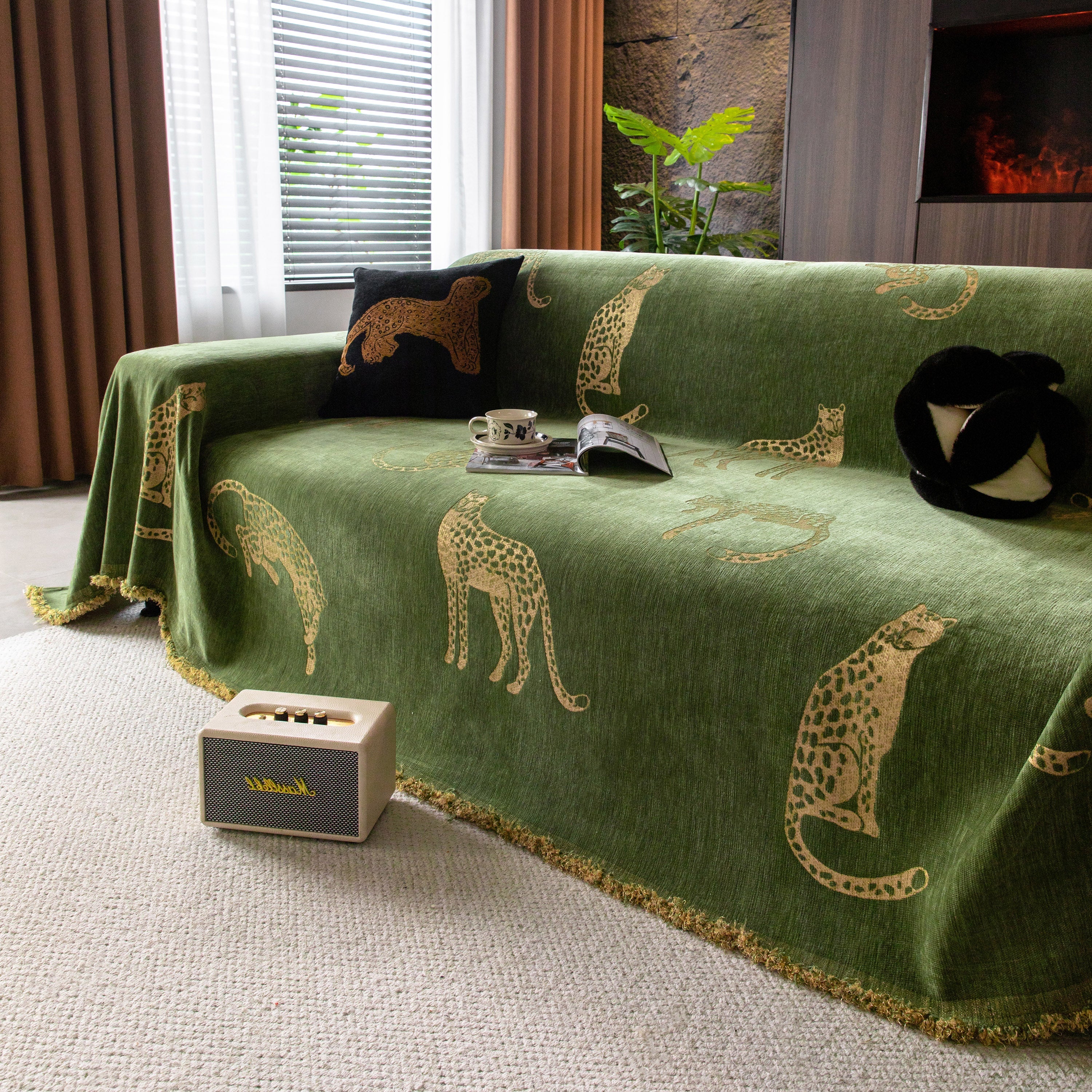 Leopard Sofa Cover Blanket Stylish Furniture Protector Throw for Couches & Loveseats - Image 99