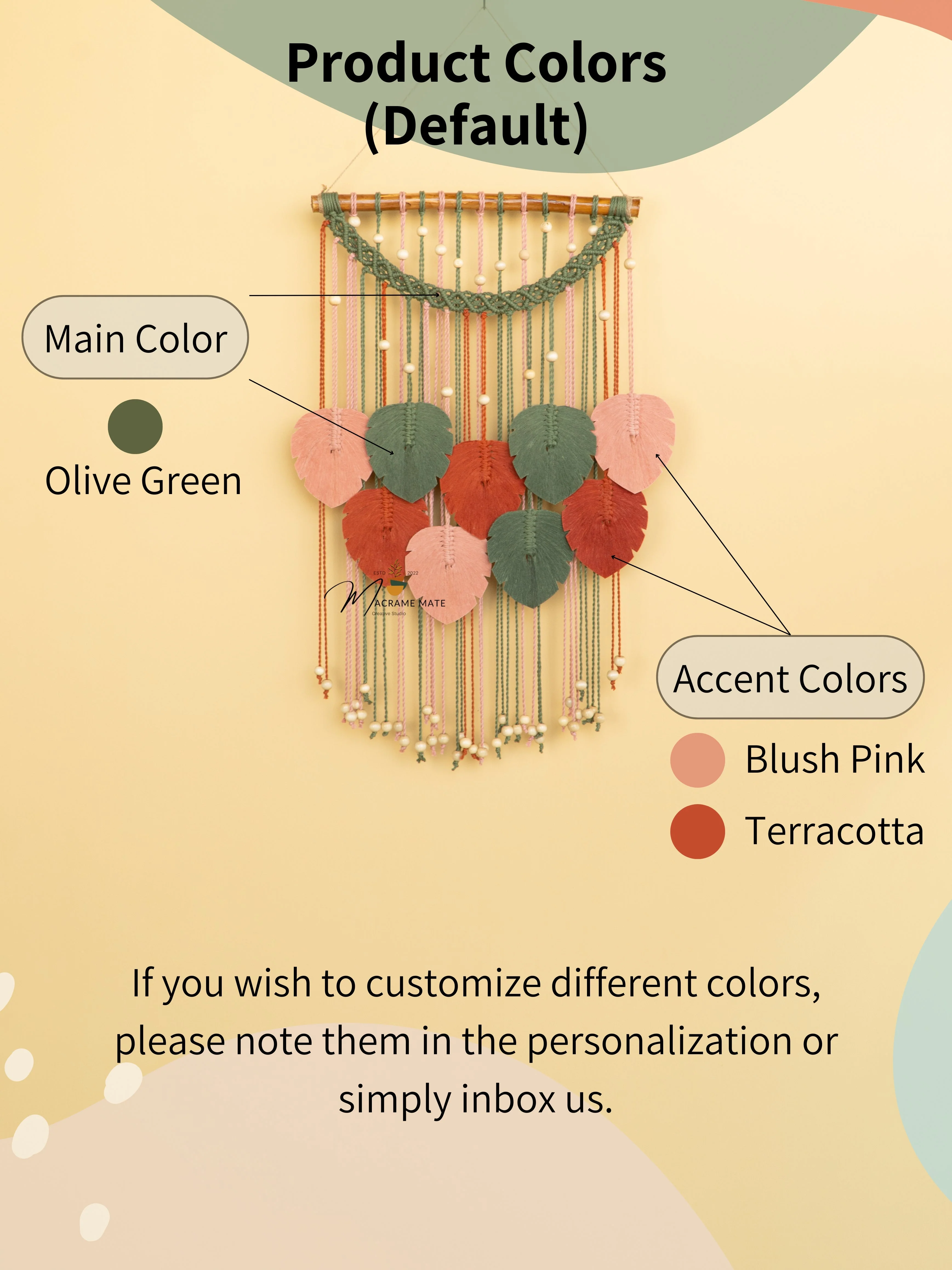 Levia Boho Macrame Leaf Hangings - Image 3