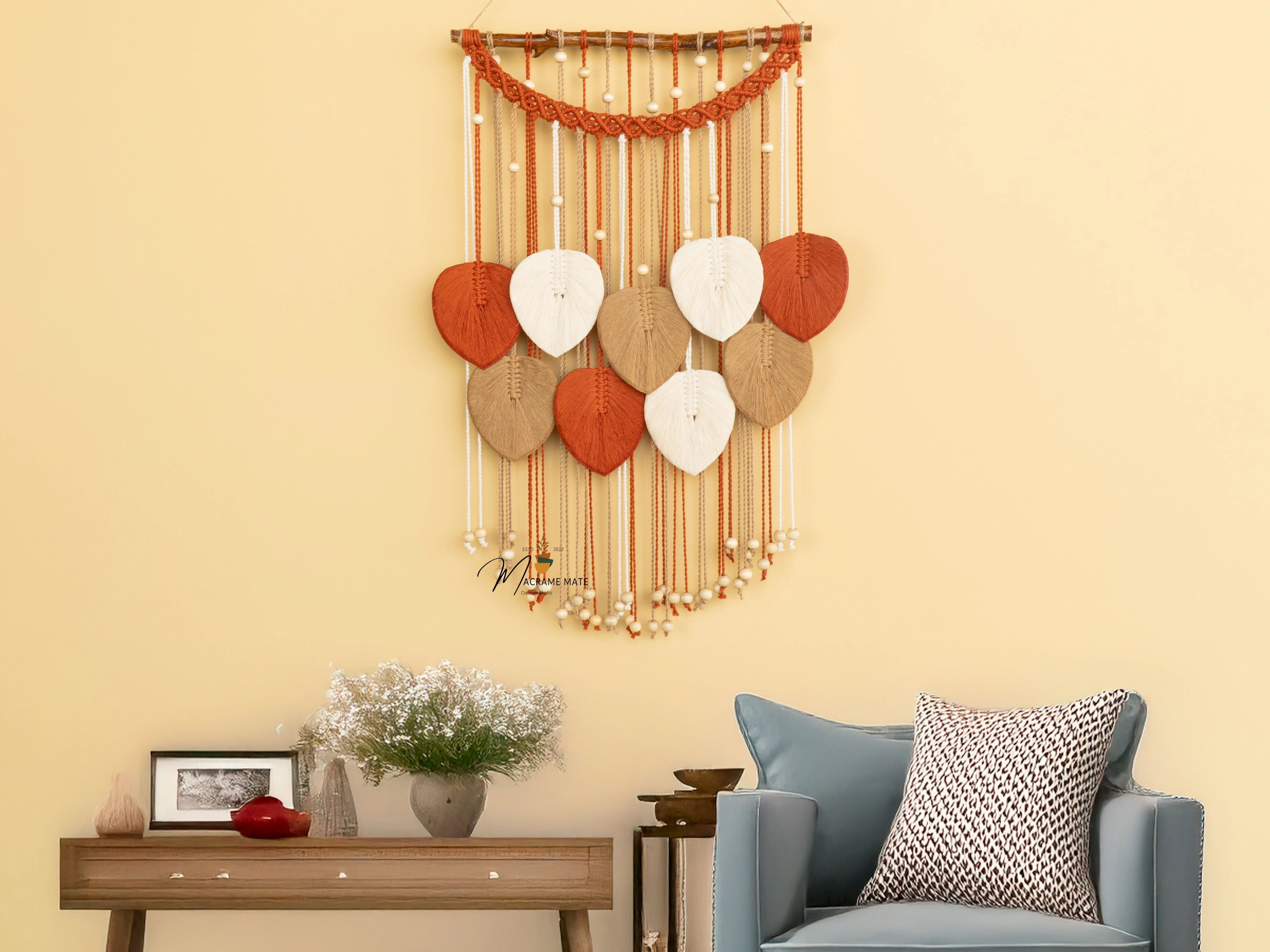 Levia Warm Macrame Leaf Hangings - Image 10