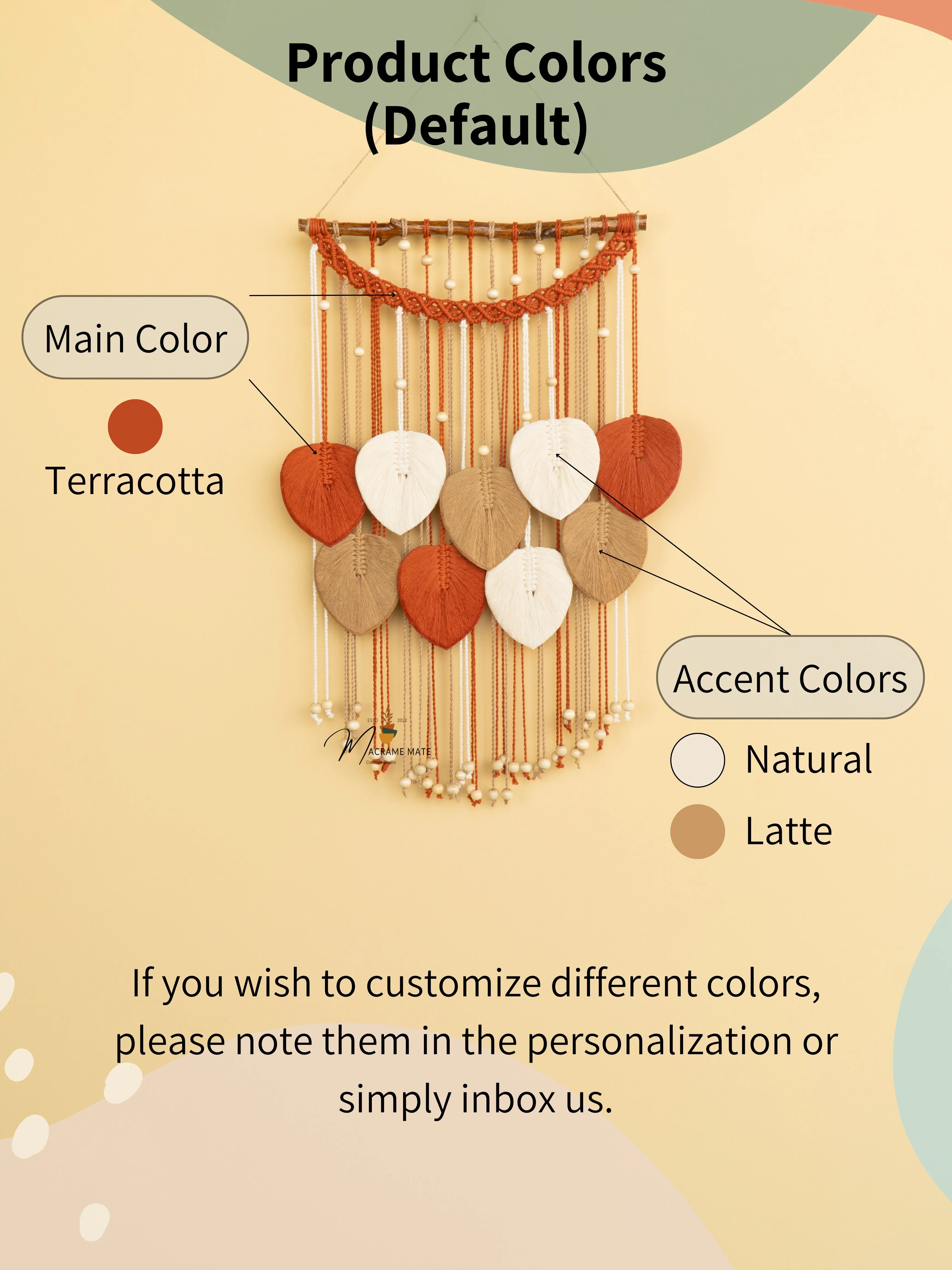 Levia Warm Macrame Leaf Hangings - Image 3