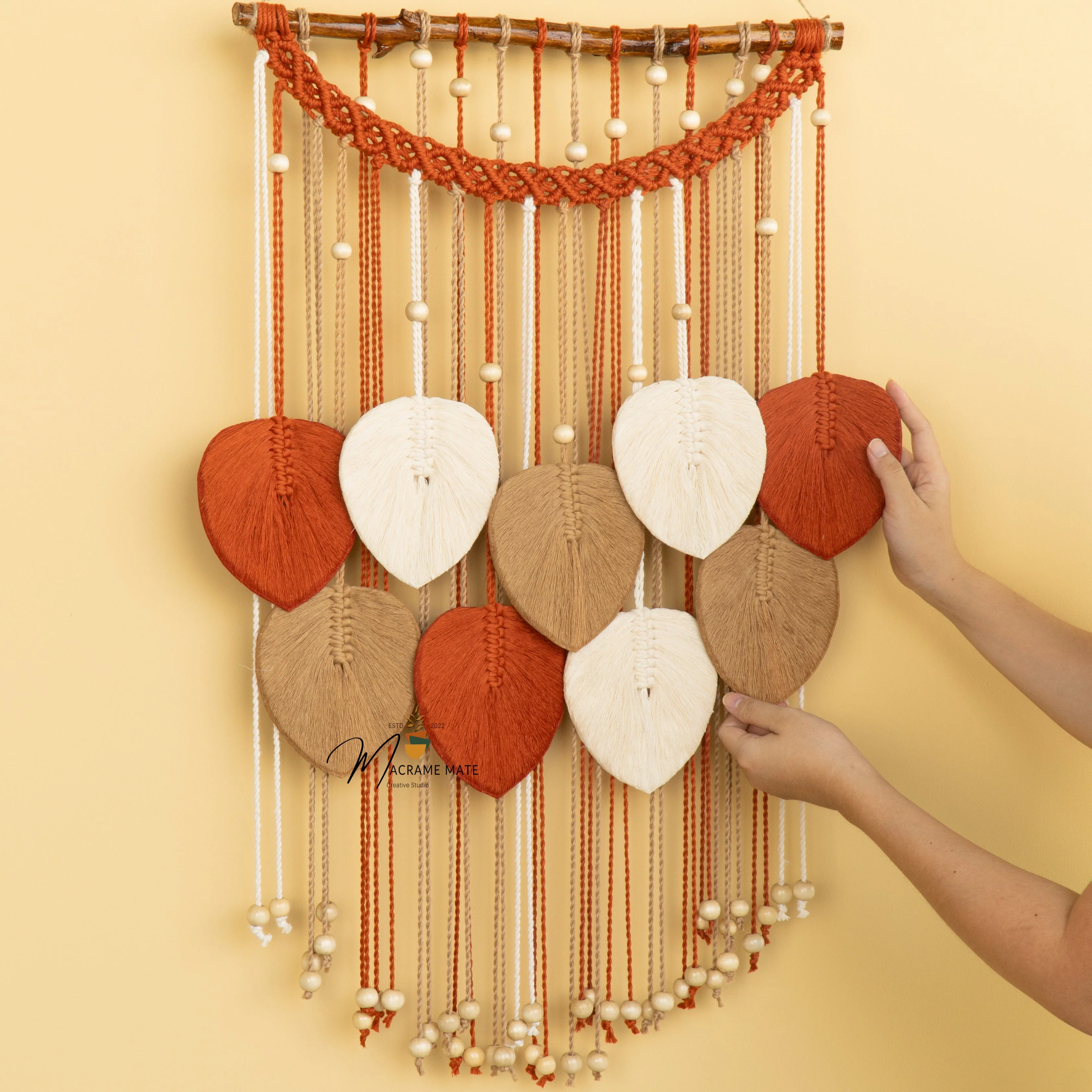 Levia Warm Macrame Leaf Hangings - Image 6