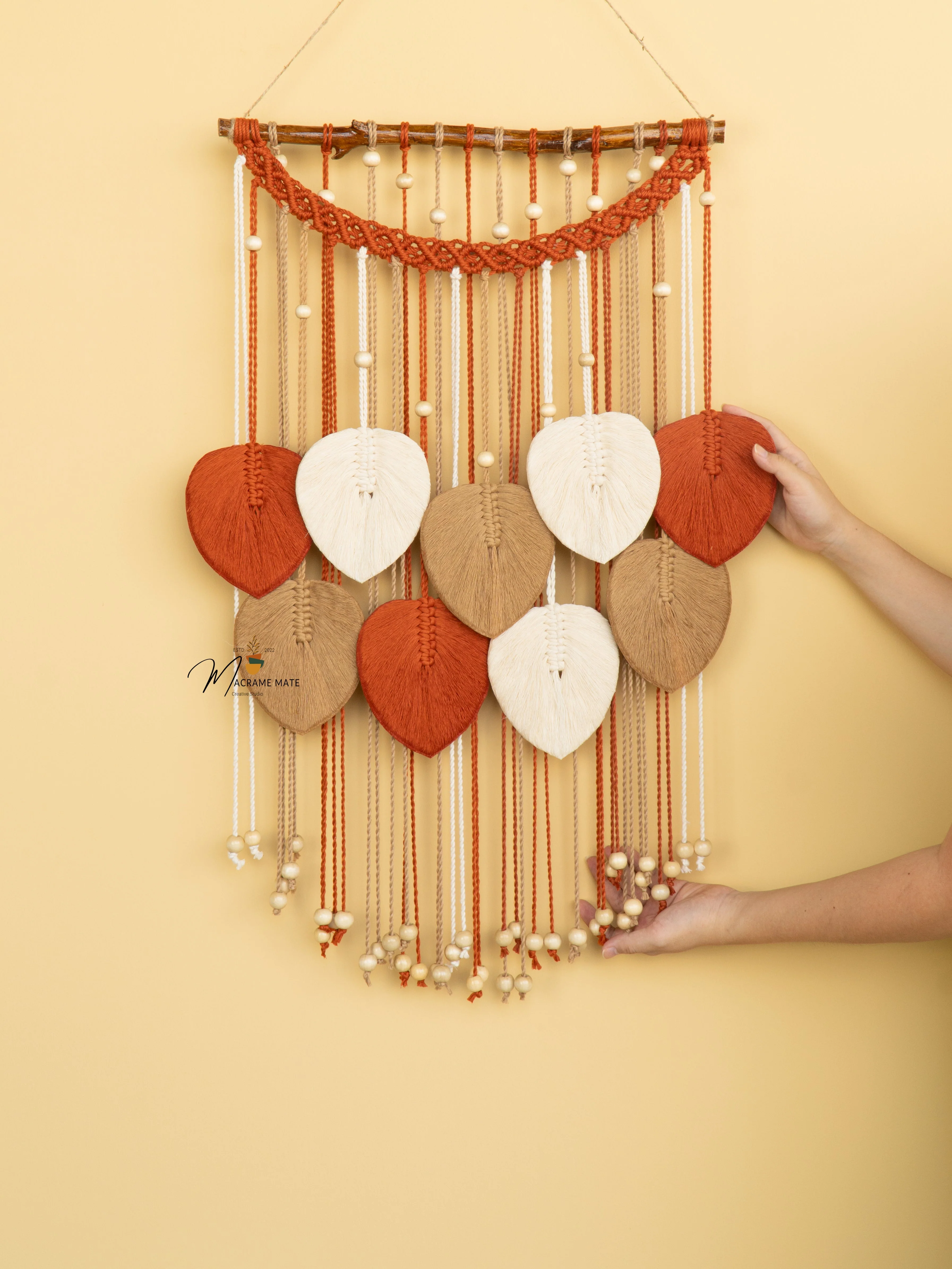 Levia Warm Macrame Leaf Hangings - Image 7