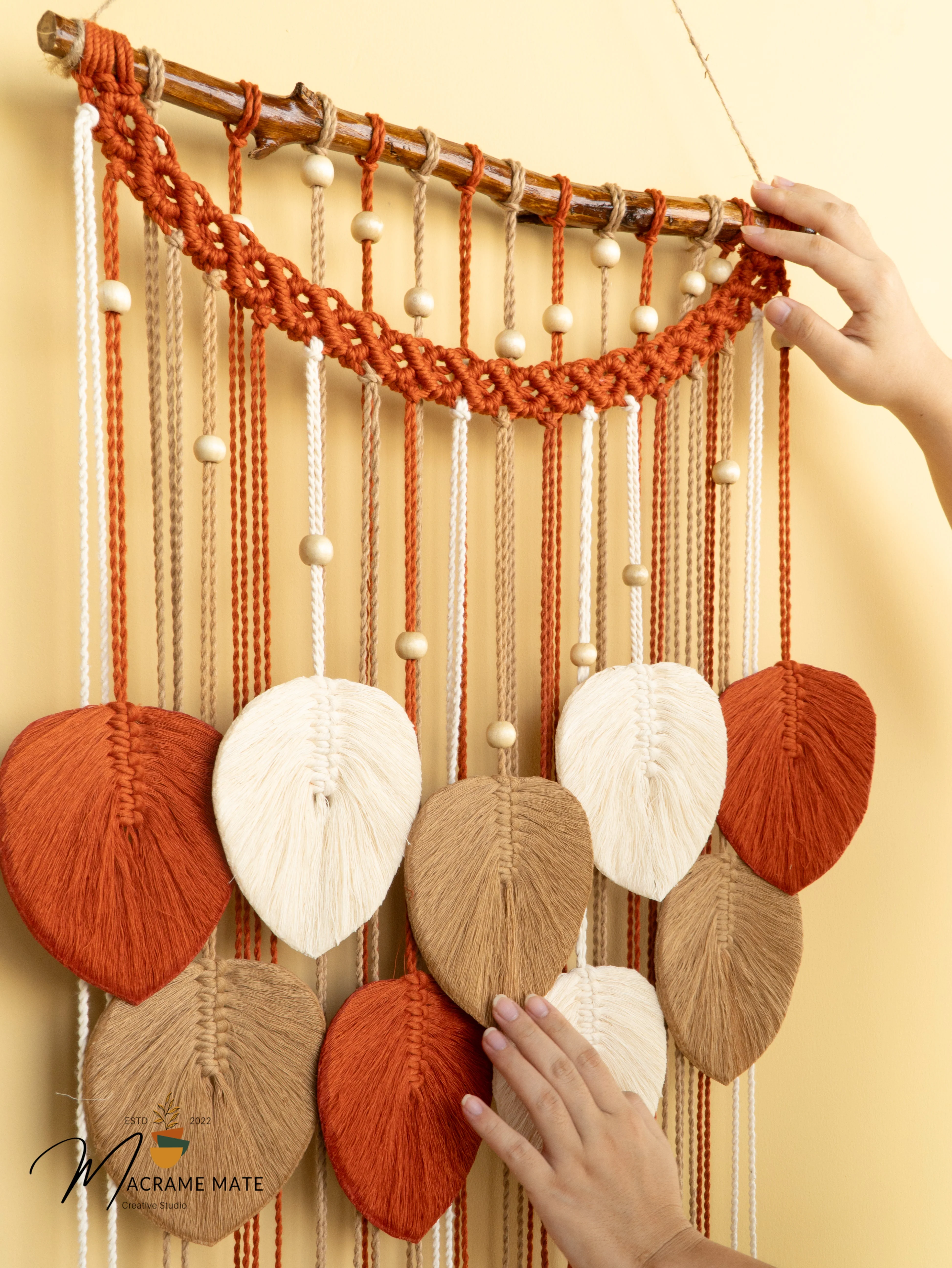 Levia Warm Macrame Leaf Hangings - Image 8