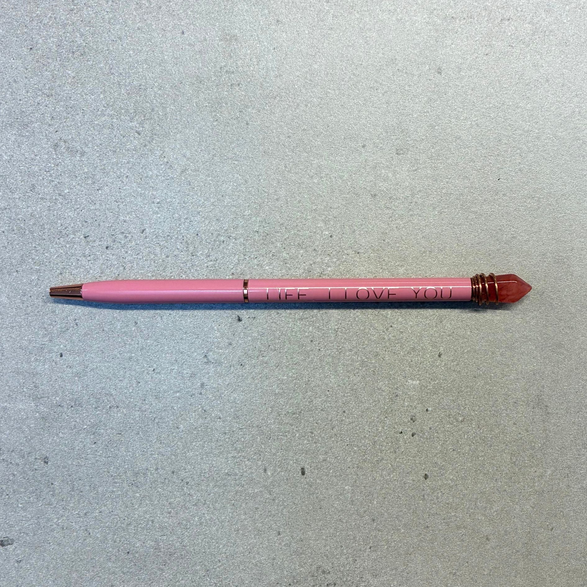 Life I Love You Crystal Pen in Blush Finish - Image 3
